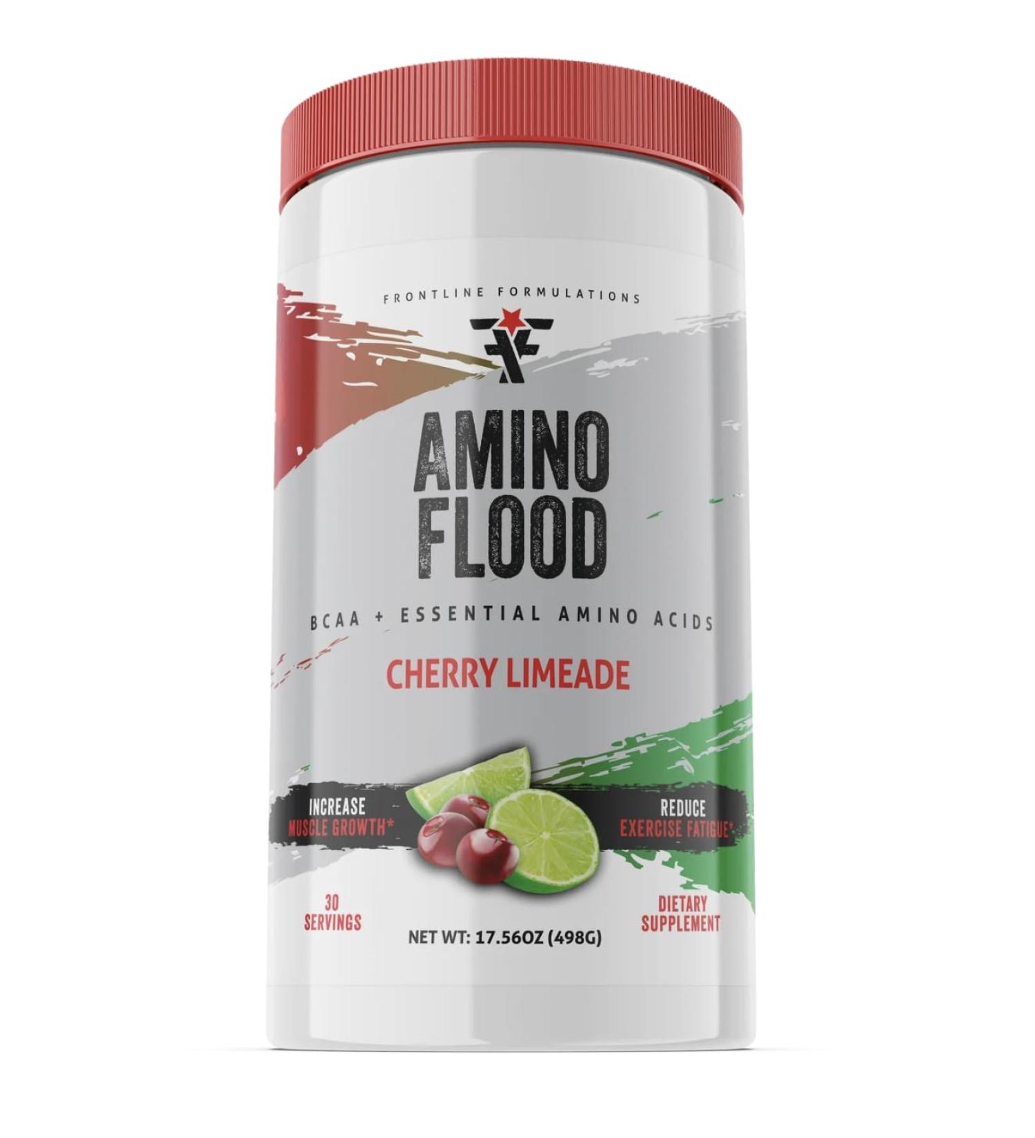Amino Flood BCAAs + Essential Amino Acids - Muscle Building Formula Cherry Limeade 30 Servings | Veteran-Owned eCommerce - Buy Online on GoSupps.com