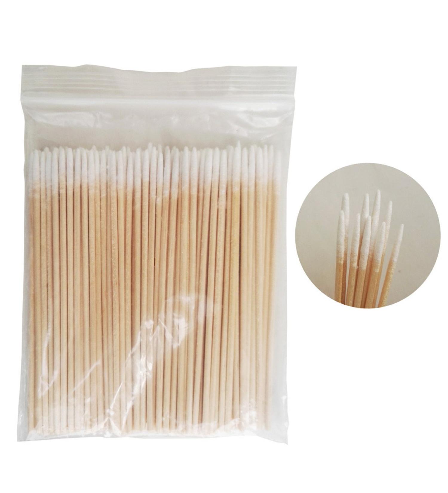 100Pcs Pointed Cotton Swabs Wooden Handle - Makeup Health Medical Ear Jewelry Clean Sticks Buds Tips - Buy Online on GoSupps.com