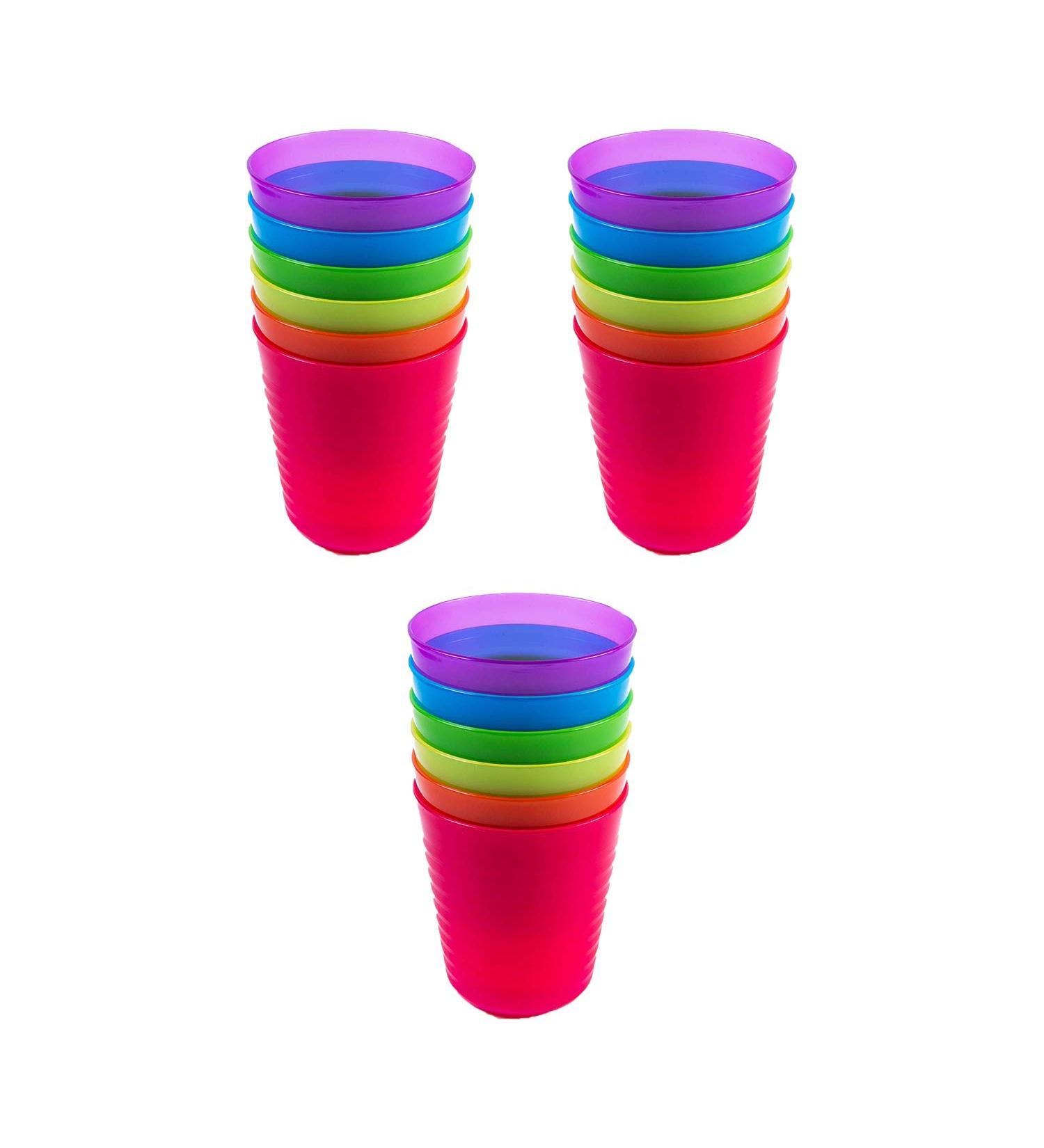 Cuddly Hippo Tumblers Set - 18 Cups in Purple, Pink, Orange, Yellow, Green, Blue - Buy Online on GoSupps.com