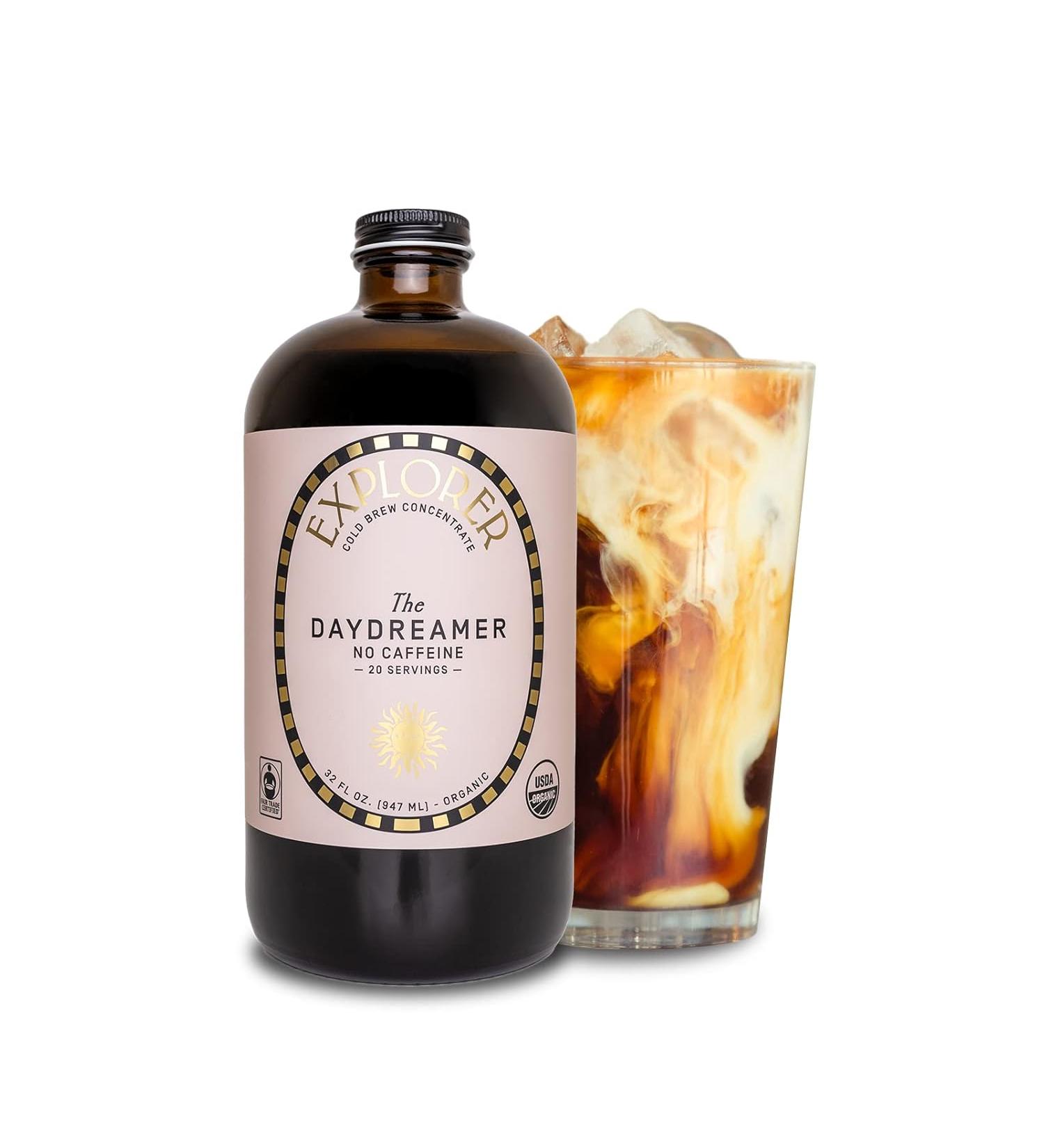 Explorer Cold Brew Concentrate | 4 Caffeine Levels | Makes 20-30 Coffees | 32oz | Decaf Concentrate 0-2mg/oz | No Caf Concentrate 0-2mg/oz - Buy Online on GoSupps.com