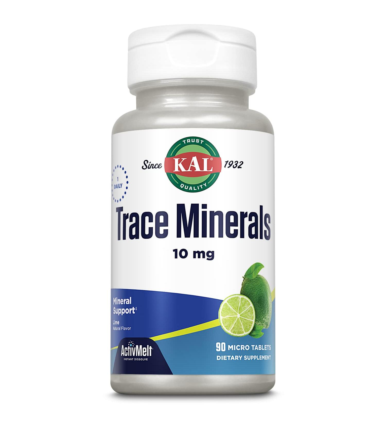 KAL Trace Minerals 10mg ActivMelt Tablets - Natural Lime Flavor - 90 Servings - Buy Online on GoSupps.com