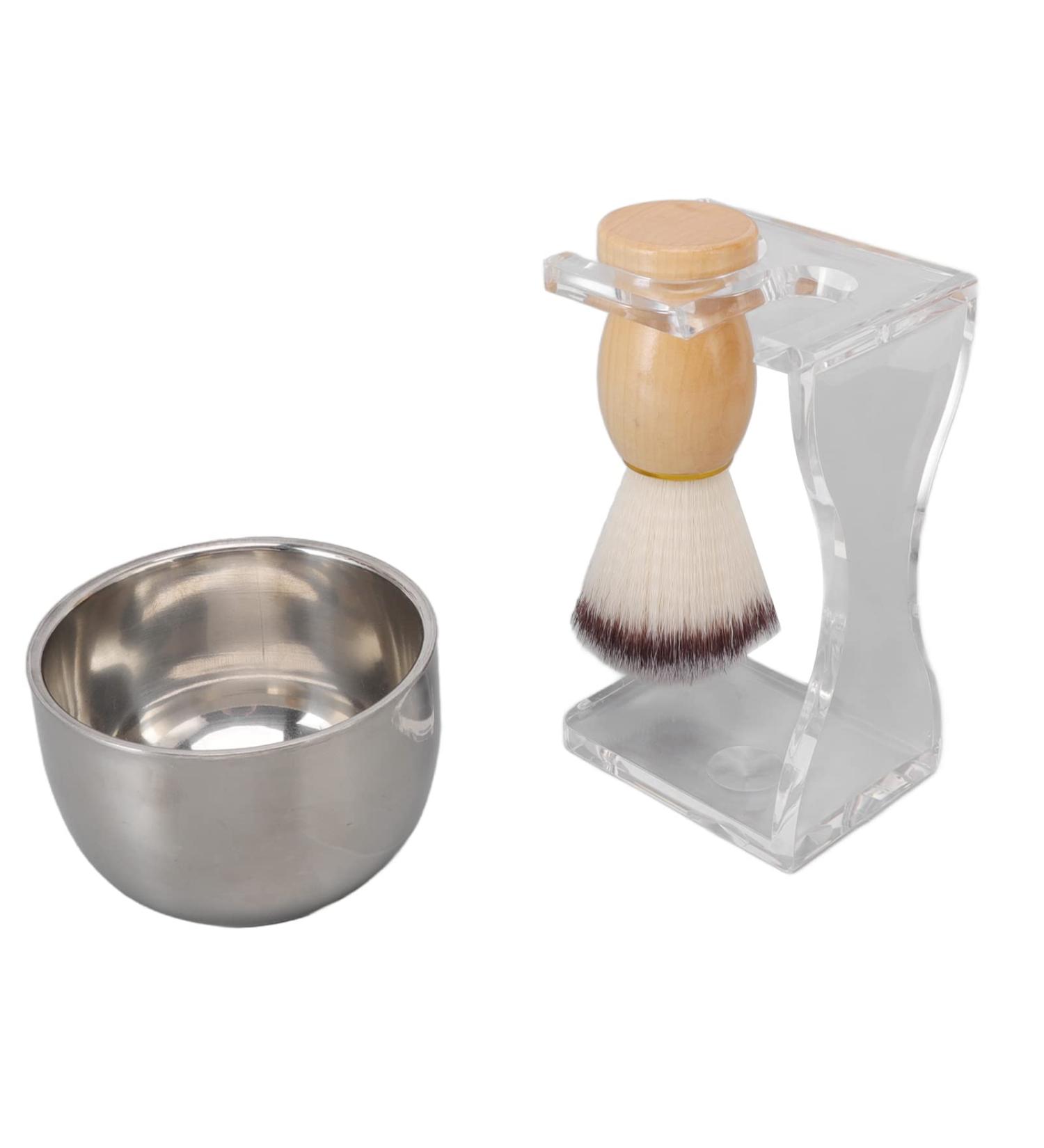 Topincn 3-in-1 Men's Shaving Set | Razor Brush & Bowl | Premium Acrylic Holder - Buy Online on GoSupps.com