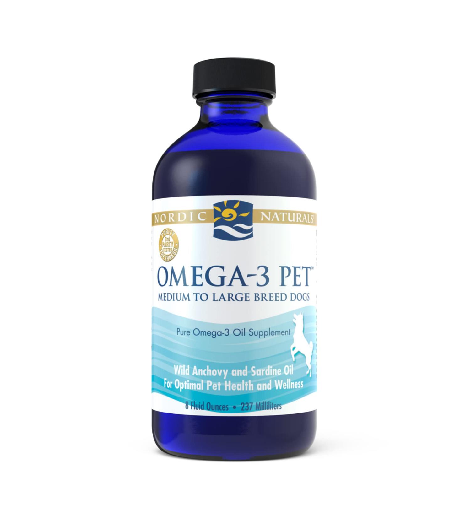 Nordic Naturals Omega-3 Pet Oil 8 fl oz - Omega Fatty Acids for Dogs & Cats - Buy Online on GoSupps.com