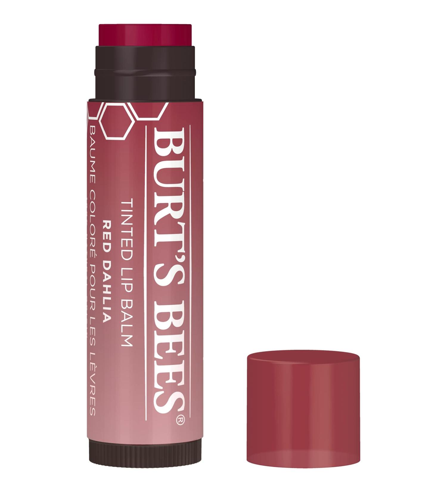 Burt's Bees Red Dahlia Tinted Lip Balm with Shea Butter - Natural & Moisturizing - 1 Tube - Buy Online on GoSupps.com