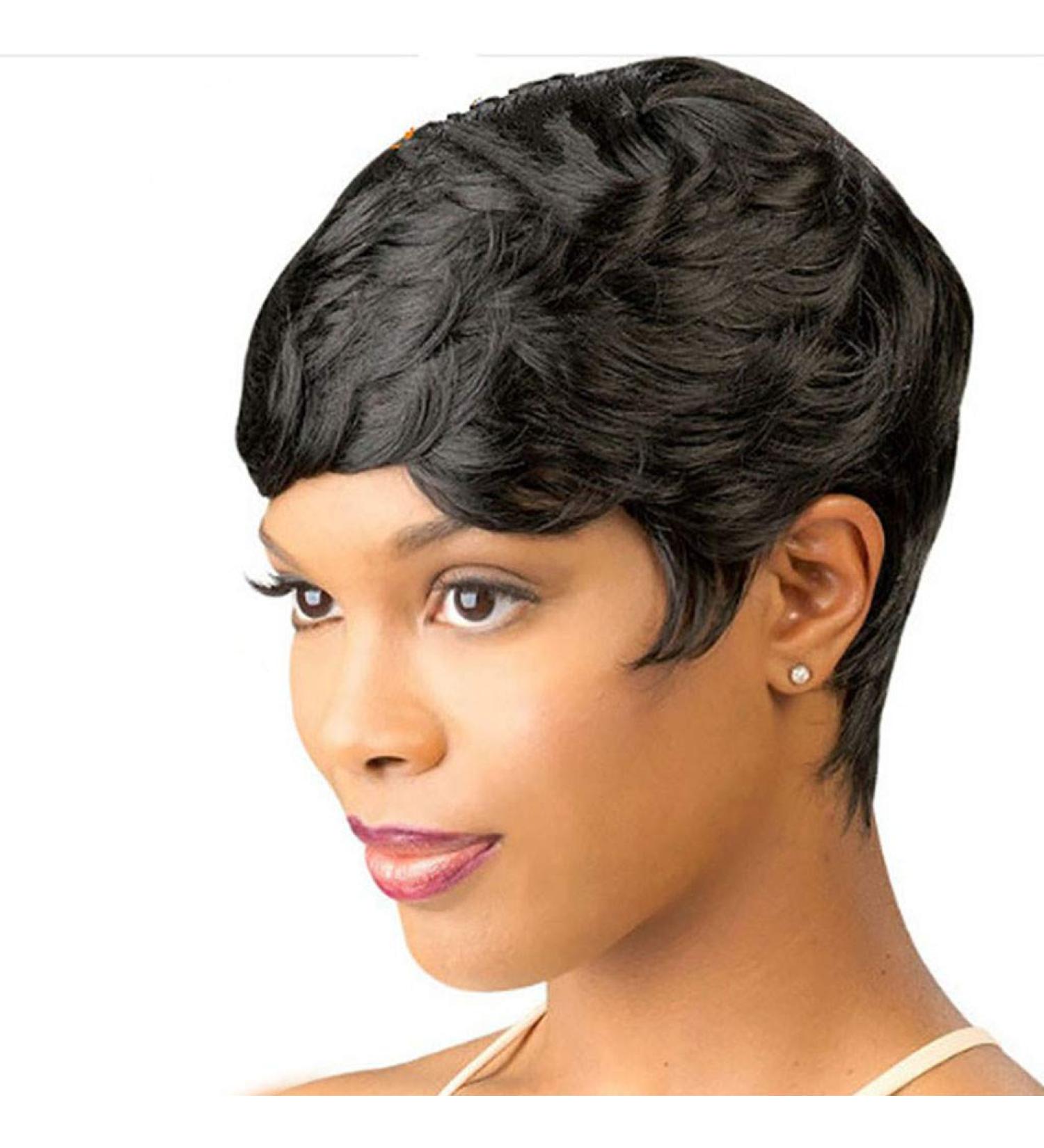 Shop Women's Black Wavy Synthetic Curly Wig - Perfect for 50s 60s 70s & 80s Styles | International Shipping Available - Buy Online on GoSupps.com