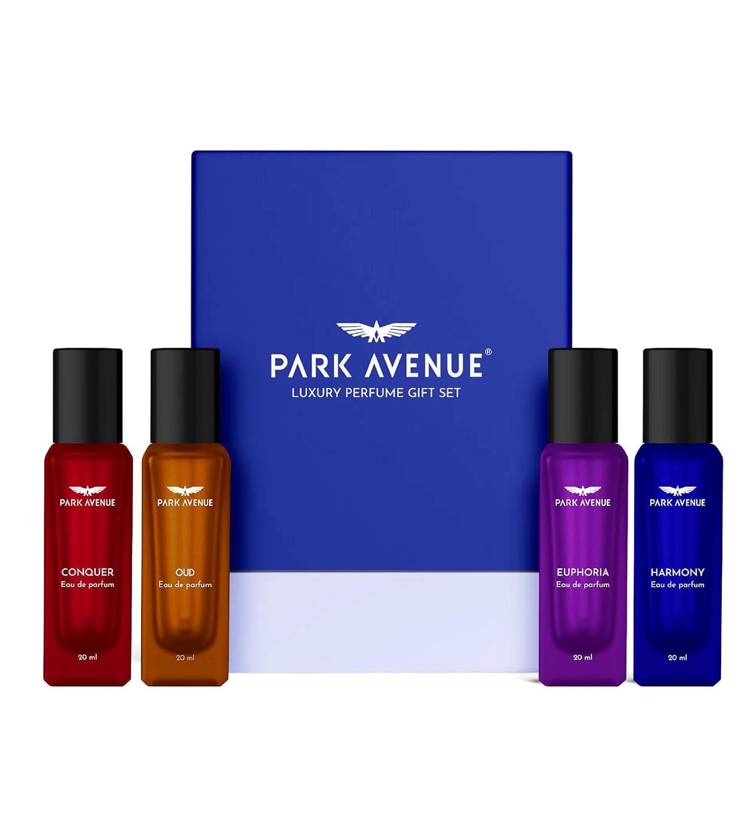 Park. Avenue Luxury Perfume Gift Set for Men 4x20 ml | Euphoria Conquer Harmony & Oud Perfume | Eau De Parfum | Premium Luxury Perfume for Corporate Man | Perfume for men Long Lasting Smell - Buy Online on GoSupps.com