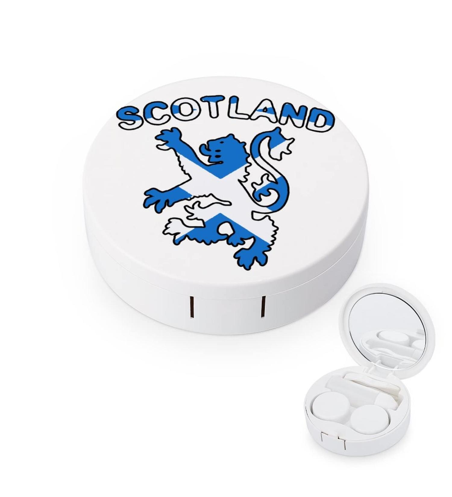 Lion Rampant Scotland Scottish Round Case For Contact Lens Kit Storage Box with Mirror Printed - Buy Online on GoSupps.com
