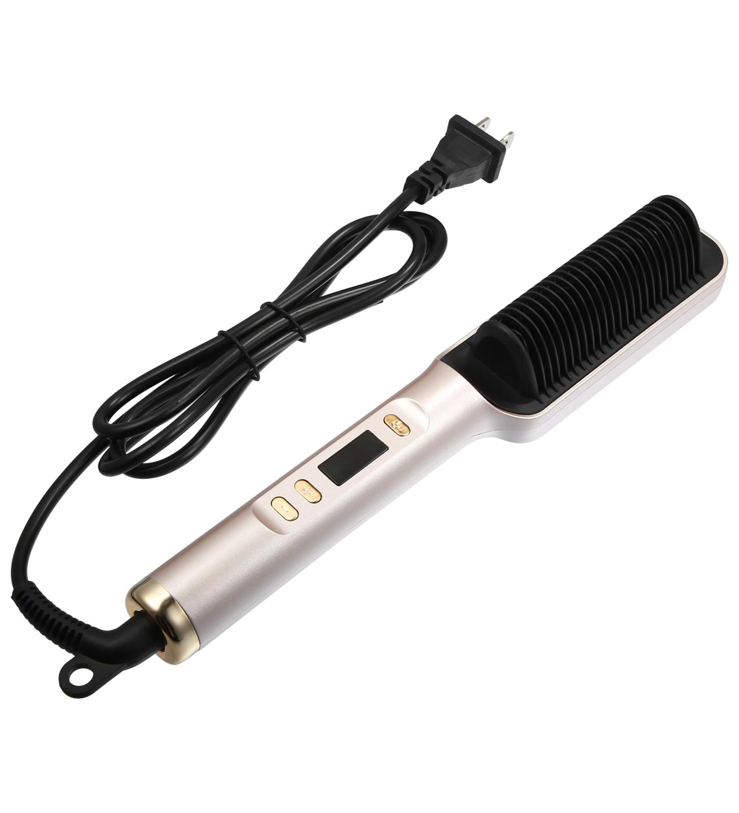 VOCOSTE Hair Straightener Brush - Fast Heating Anti-Scald Ceramic Hair Comb with 4 Temperature Settings | Ideal for Home & Travel | Champagne Color - Buy Online on GoSupps.com