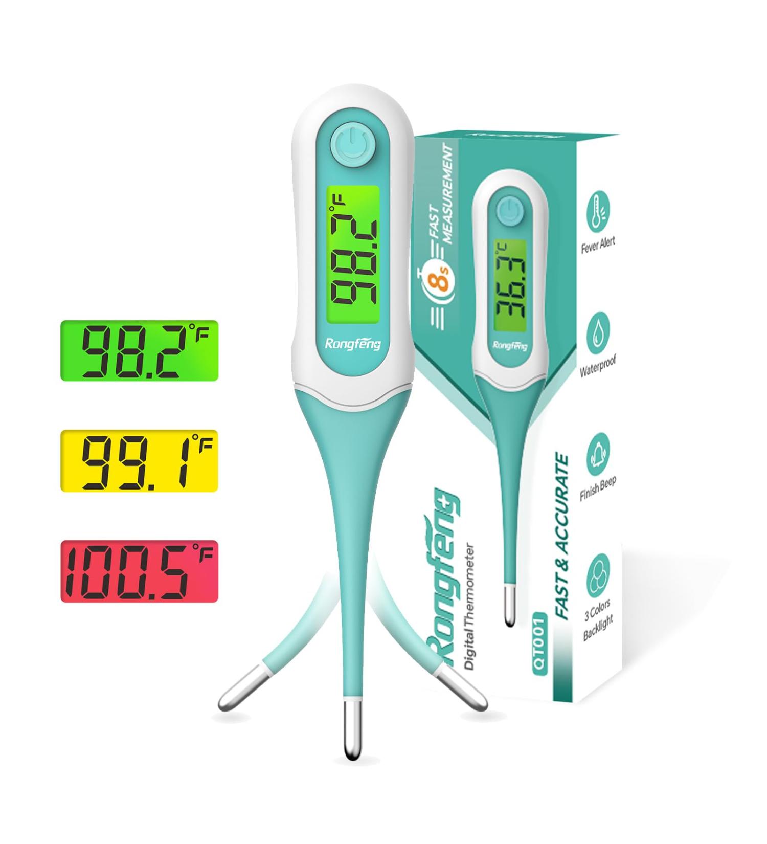 Buy Digital Oral Thermometer - Fast 8s Reading for Adults & Kids | 3 Color Backlit & Fever Alert - International Shipping Available - Buy Online on GoSupps.com