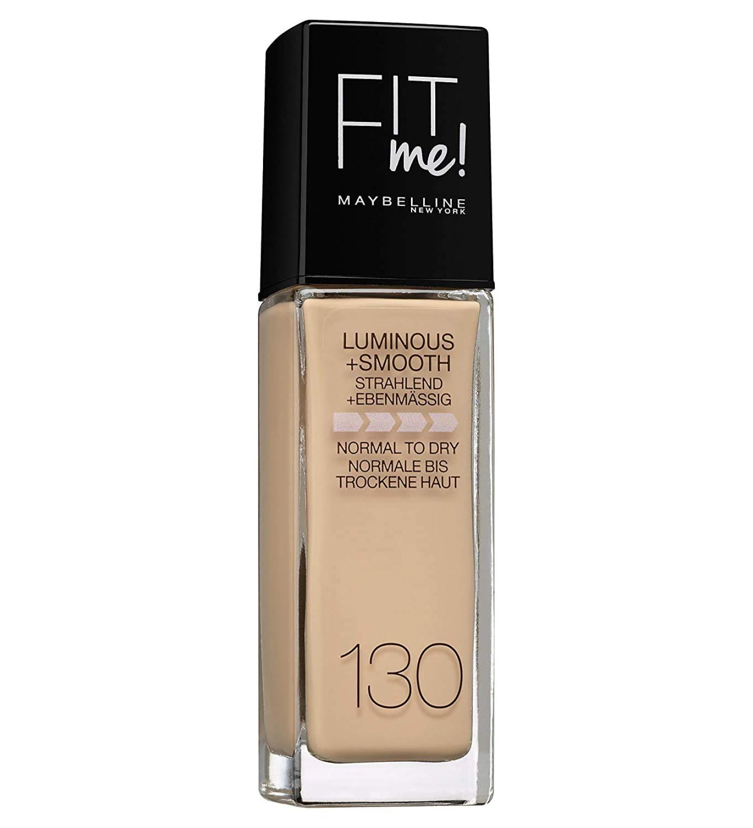 Maybelline New York Fit Me! Make-Up Buff 130 / Make-Up in a Yellowish Brown Skin Color Tone for Long-Lasting Coverage with High Comfort 1 x 30 ml