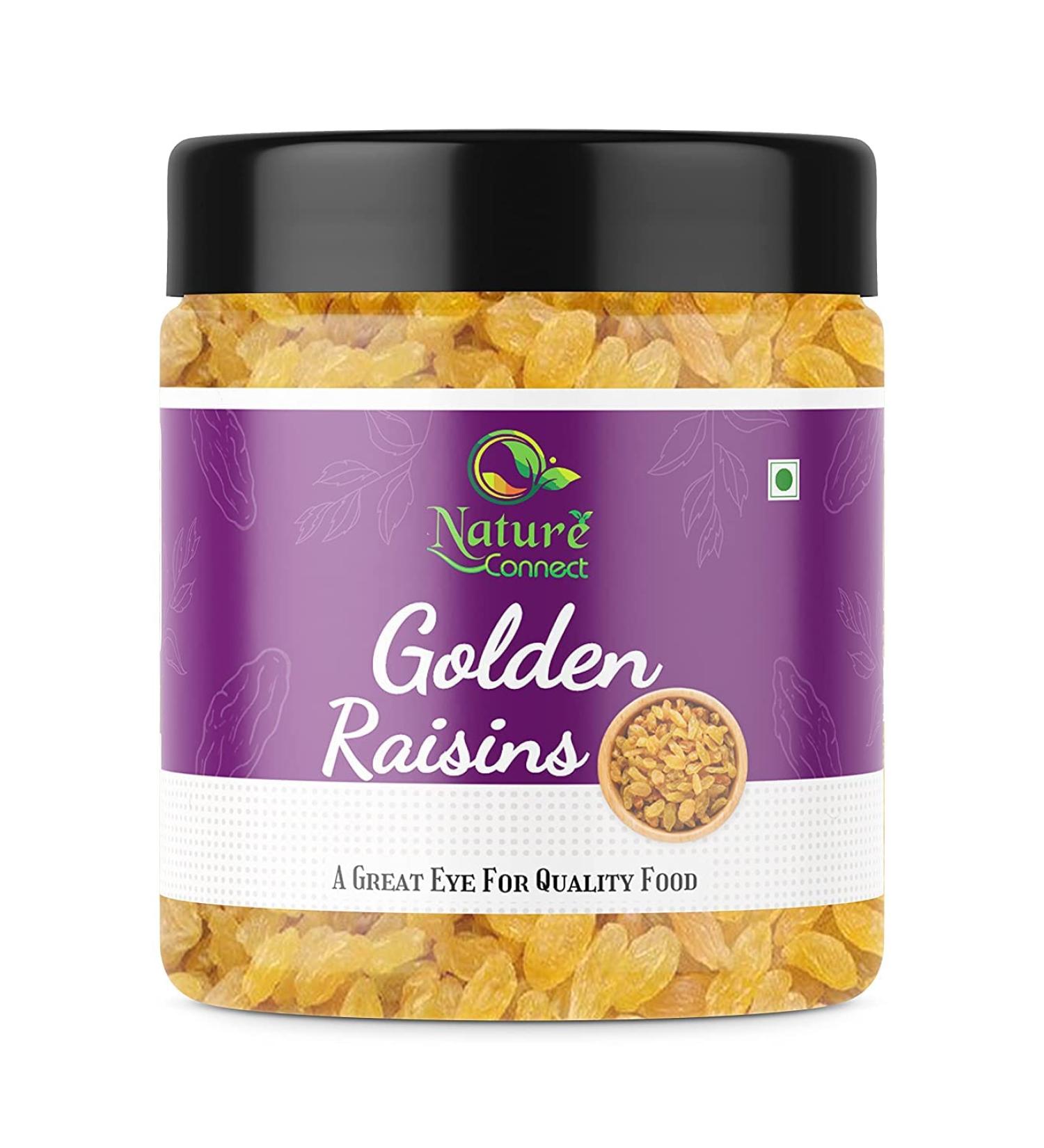 Nature Connect Golden Raisins | Kishmish | kismis - 250 gms - Raisins Dry Fruits |Healthy Juicy Jumbo Indian Kishmish_Packing May Vary - Buy Online on GoSupps.com