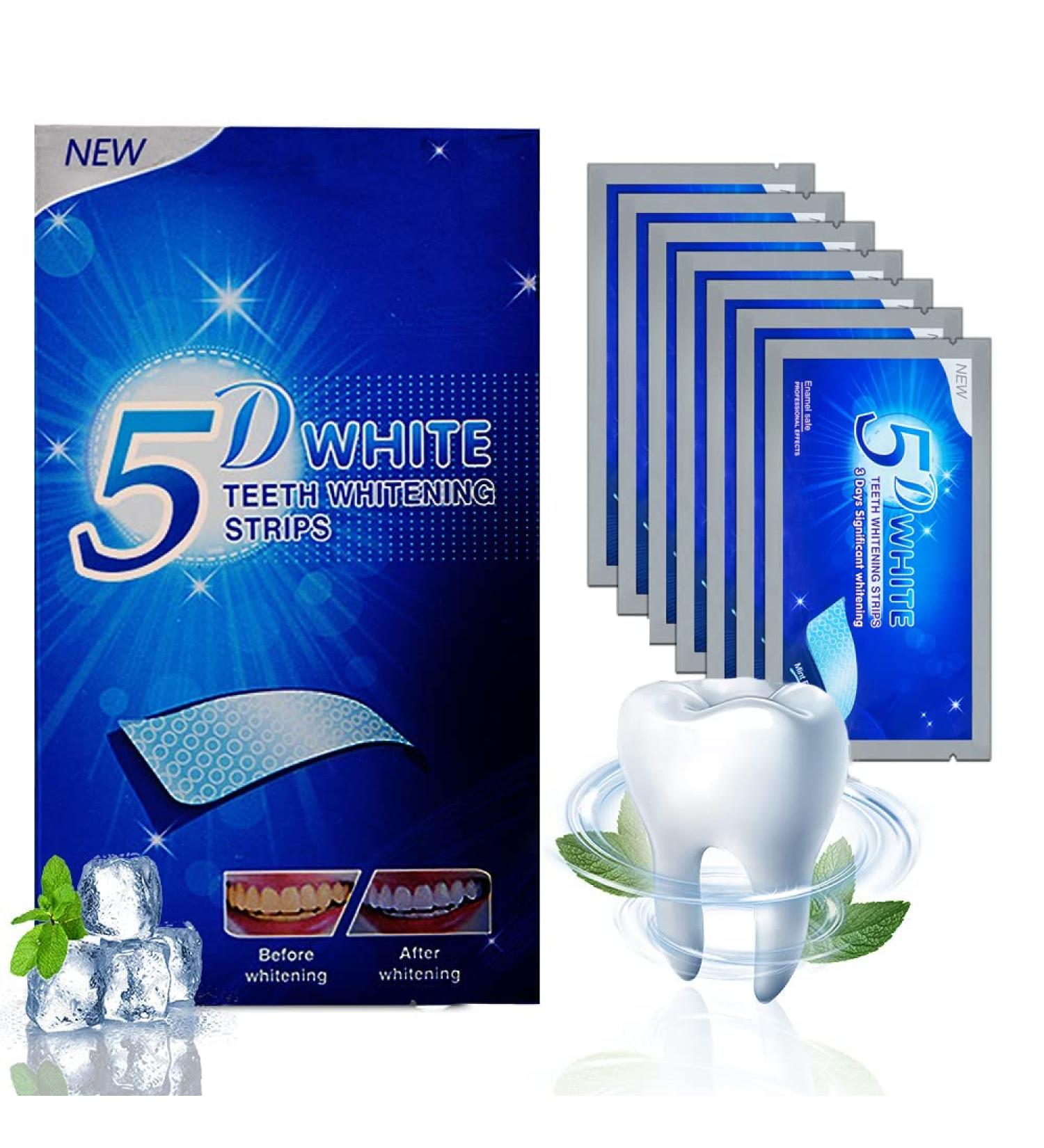 Teeth Whitening Strips for Sensitive Teeth - 7 Pouches/Box 14 Pieces - Buy Online on GoSupps.com