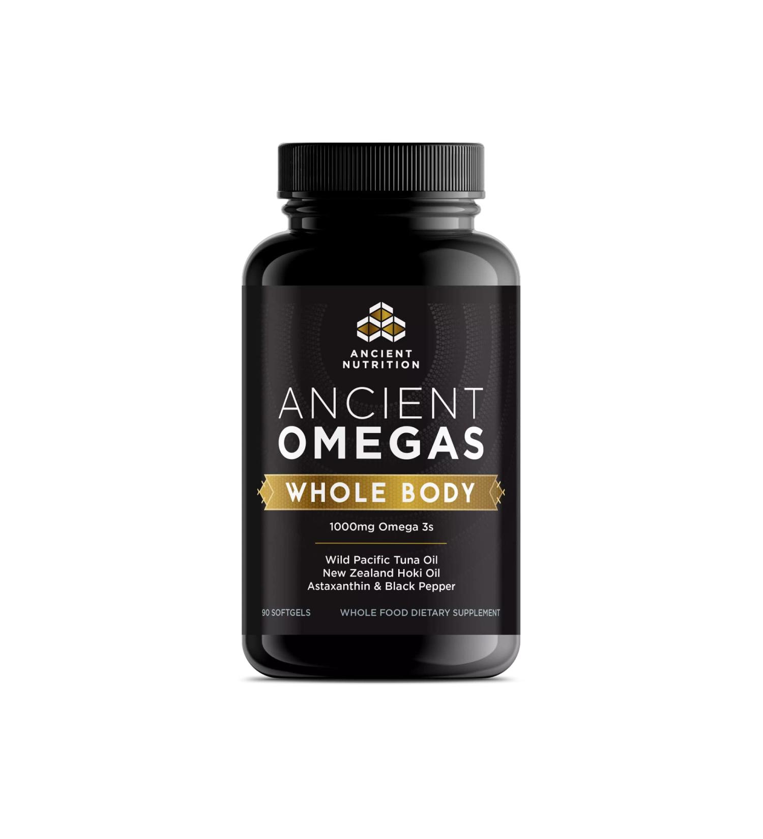 Ancient Nutrition Ancient Omegas Whole Body - Wild Caught Fish Oil Supplement - 90 Capsules - Buy Online on GoSupps.com