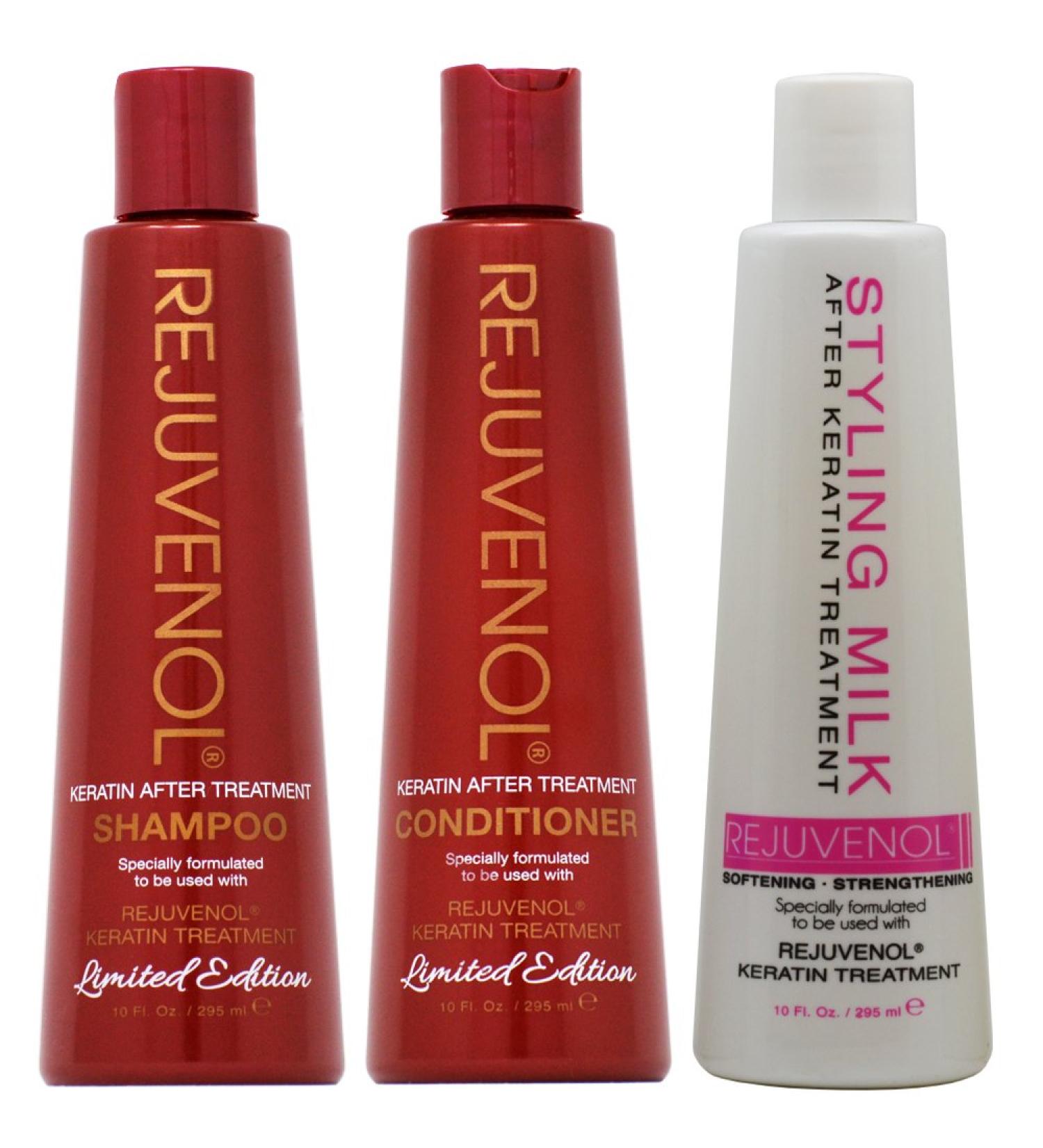 Rejuvenol After Keratin Treatment Shampoo & Conditioner + Styling Milk 10oz "Combo"