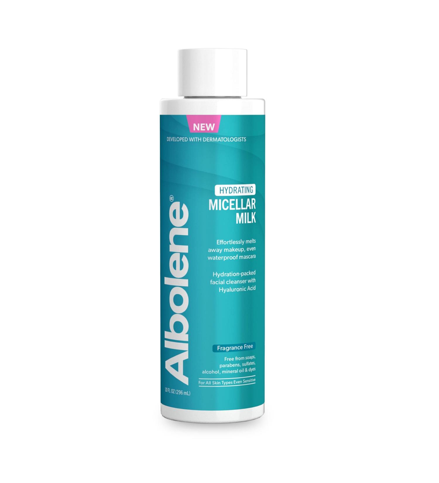 Albolene Micellar Milk Cleanser 10 fl oz - Makeup Remover & Cleansing Balm with Hyaluronic Acid - Buy Online on GoSupps.com