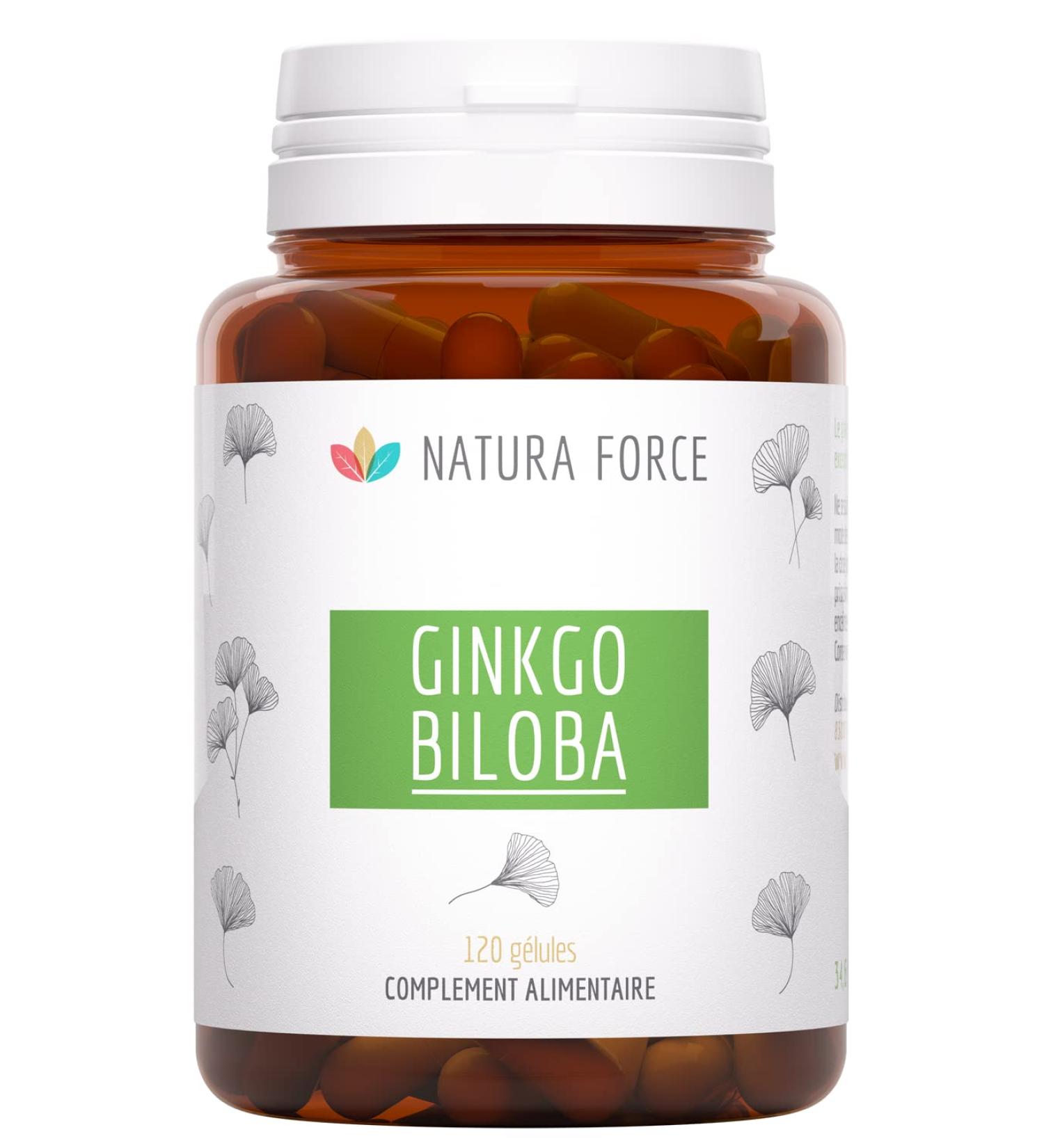 NATURA FORCE Ginkgo Biloba Organic - From Natural and Sustainable Agriculture - Reduces the Effects of Aging and Heavy Legs - 120 Capsules - 289mg - Buy Online on GoSupps.com