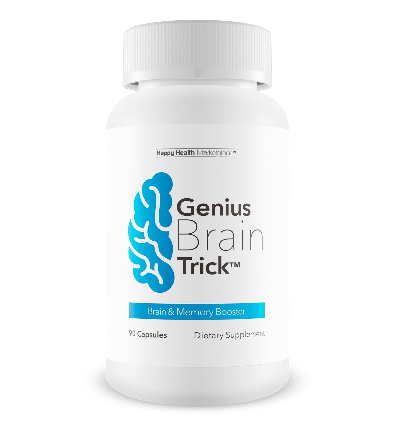 Genius Brain Trick - Our Best Memory Focus Supplement for Brain - Natural Memory Enhancing Supplements - Focus & Clarity - Healthy Alpha Brain Support Supplement Improve Focus and Brain Function - Buy Online on GoSupps.com