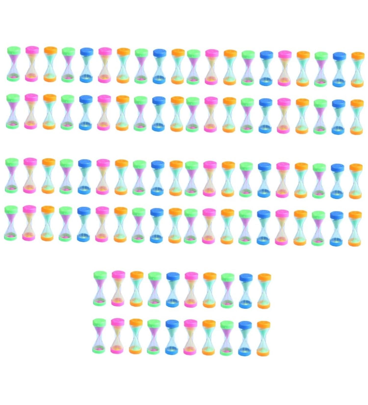 Buy HOMSFOU 100 STK Mini-Sand Timer - Colorful Hourglass for Students & Classroom | 5-Pack 6.7x2.8cm - Perfect for Learning & Play - Buy Online on GoSupps.com