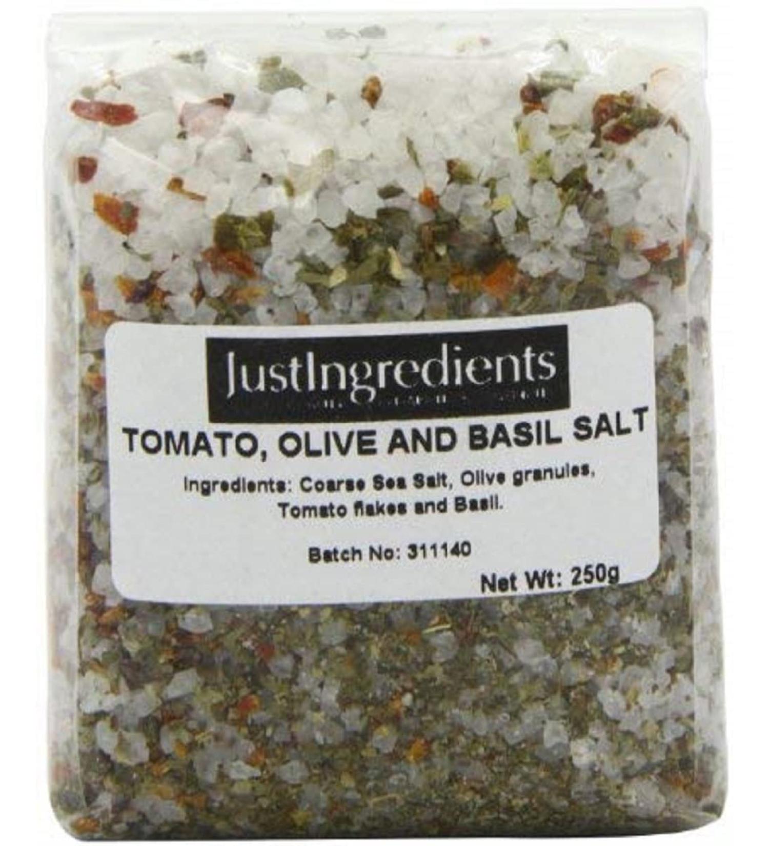 JustIngredients Essential Tomato/Olive/Basil Flavored Salt 250g - Pack of 5 - Buy Online on GoSupps.com
