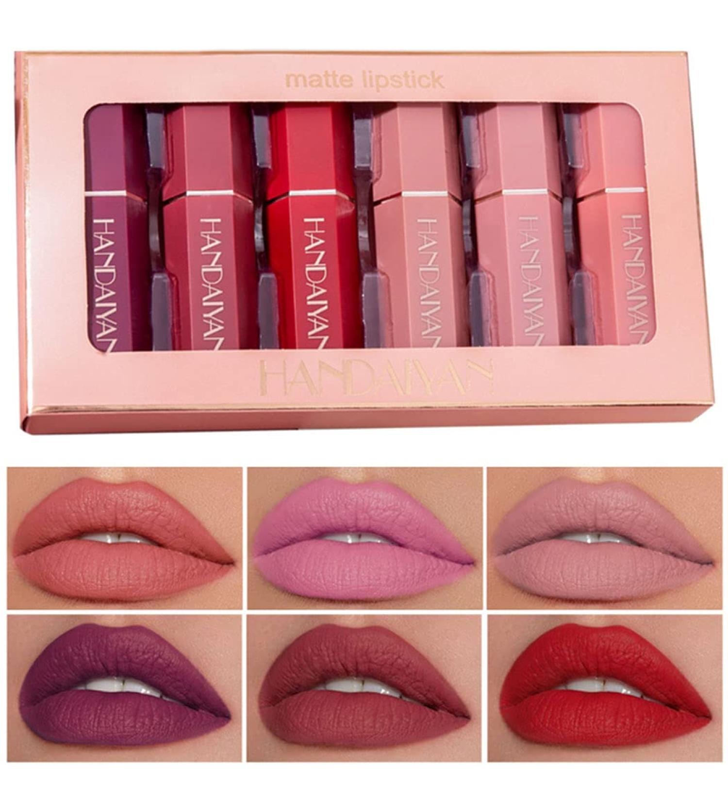 Eyret 6Pcs Matte Lipstick Set - Long Lasting Nude Lipsticks for Women and Girls | High Pigmented Velvet Finish | Party Rave Makeup Gift - Buy Online on GoSupps.com