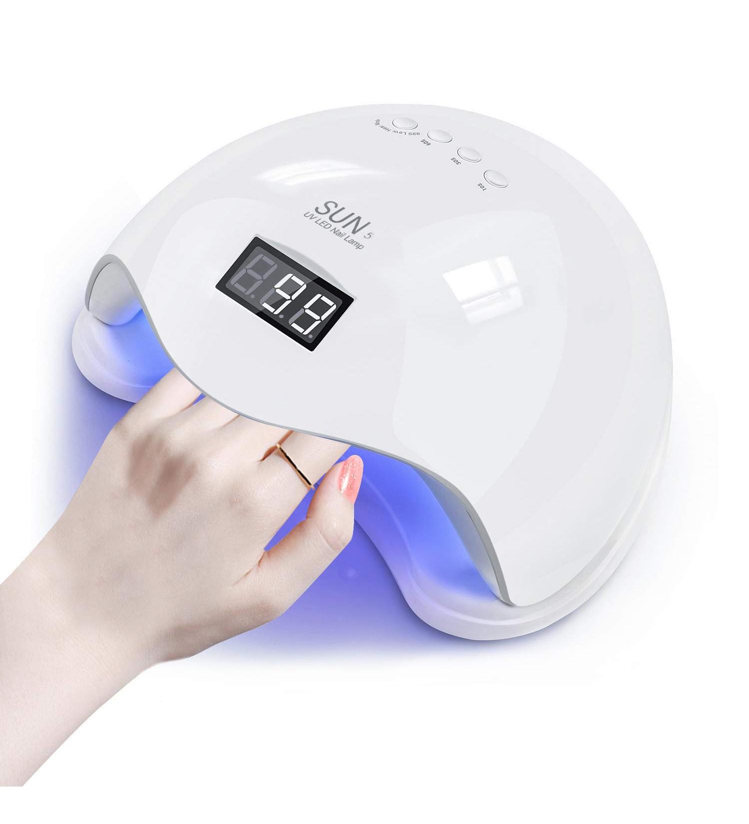 Lishumei LED Nail Lamp 48W - Professional Gel Nail Polish Curing Light with LCD Display - White SUN5 - Buy Online on GoSupps.com