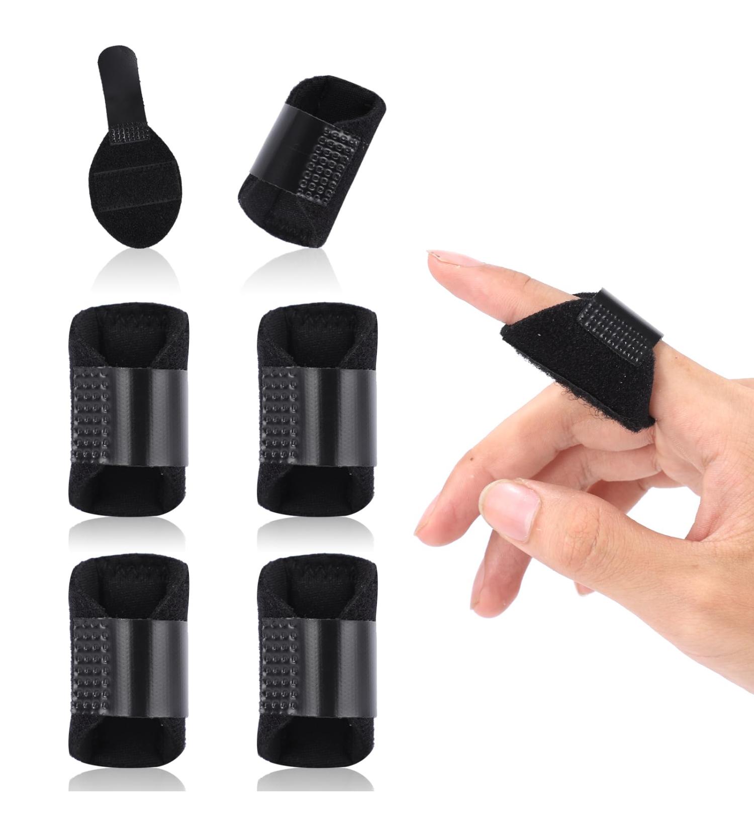 Thumb Finger Splints - Trigger Finger Brace for Pain Relief & Support | 5pcs Black Finger Stabilizer for Arthritis Sprains & Injuries - Buy Online on GoSupps.com