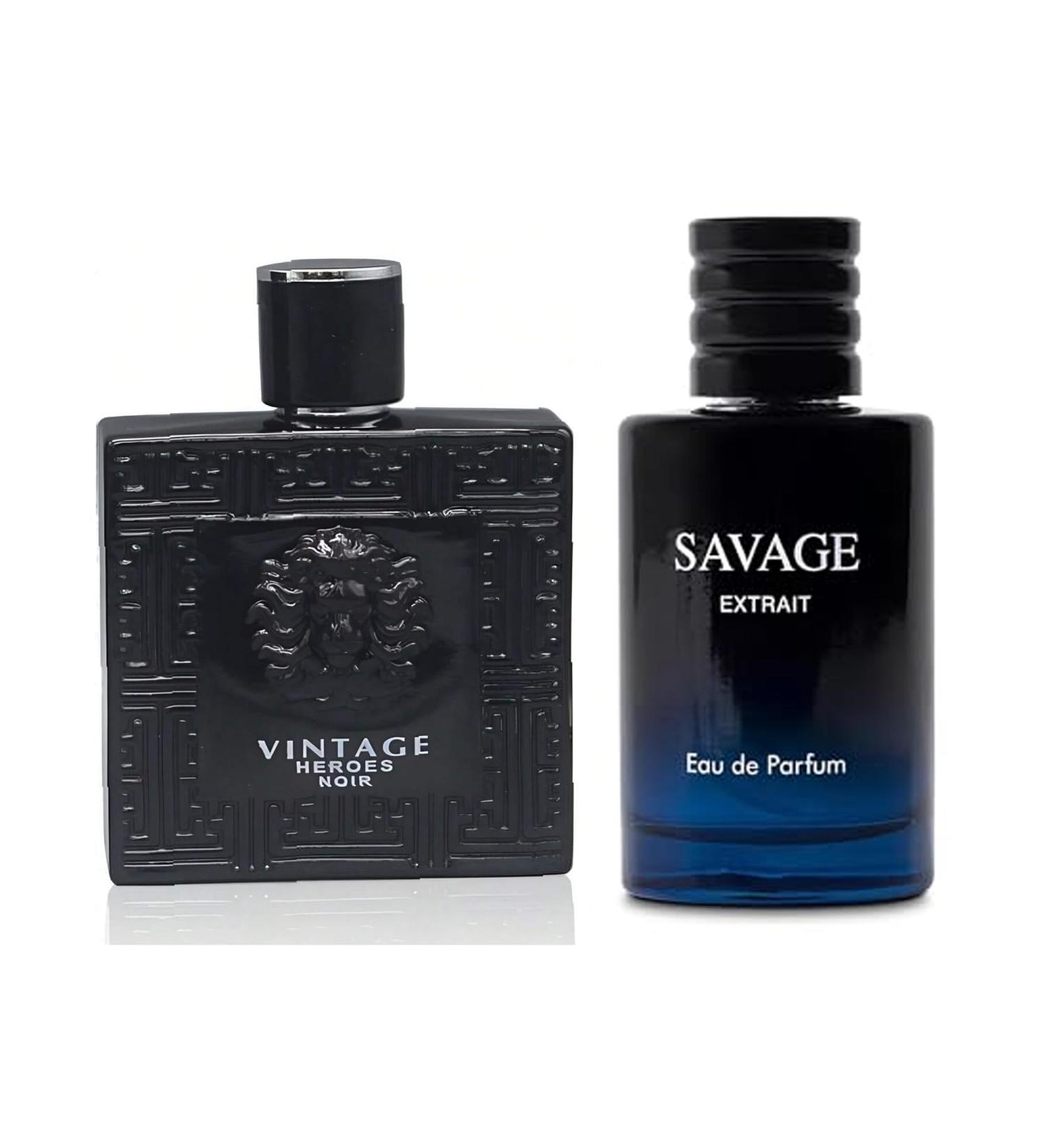 Vintage Heroes Noir&Savage Ext Combo Cologne for Men/Eau de Parfum Natural Spray Top Notes of Green Apple and Lemon Middle Notes of Tonka Bean Base Notes of Geranium- Natural Spray 100ML - Buy Online on GoSupps.com