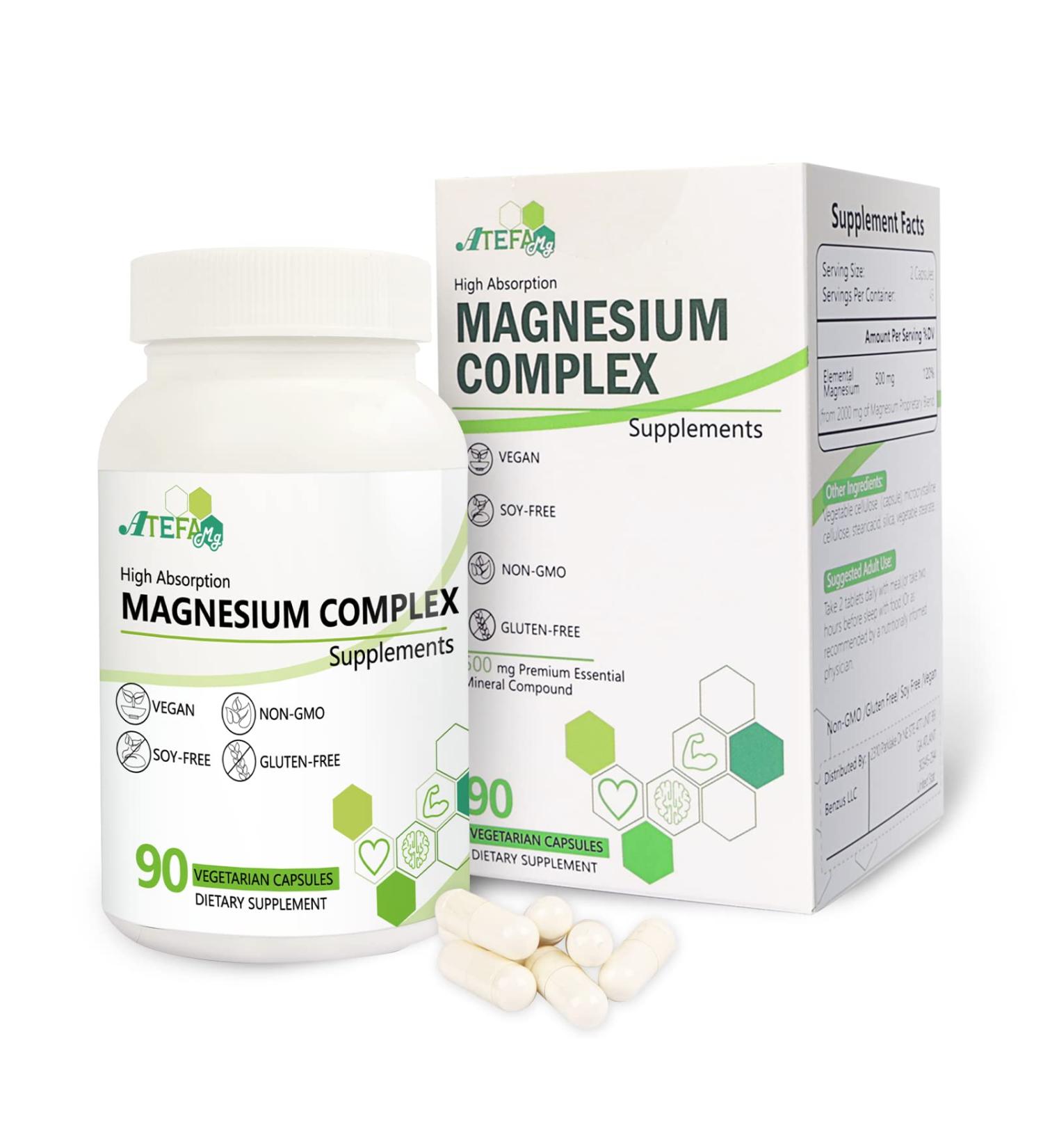 High Absorption Magnesium Supplement Complex - 90 Veg Caps | Non-GMO, Vegan, Gluten & Soy Free - Buy Online on GoSupps.com