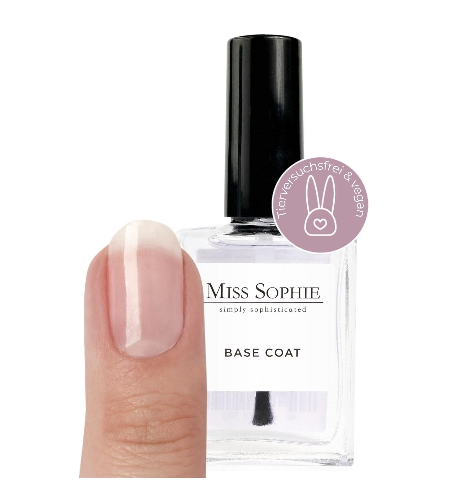 Miss Sophie Base Coat - Quick-Drying Transparent Nail Varnish with Vitamin E for Strengthening & Sensitive Nails - Long-Lasting Protection - Buy Online on GoSupps.com