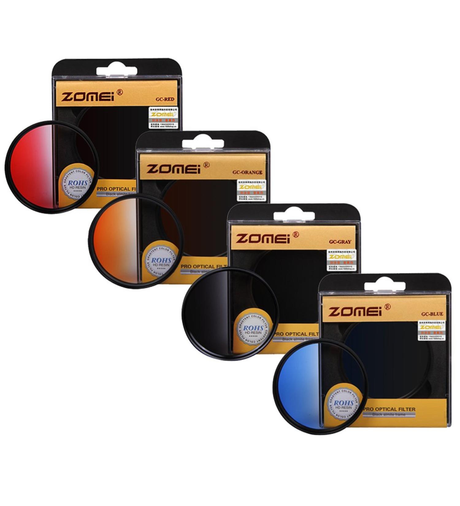ZOMEI 62mm Graduated Filter Kit for Canon Nikon - GC Grey Blue Orange Red Filters - Buy Online on GoSupps.com