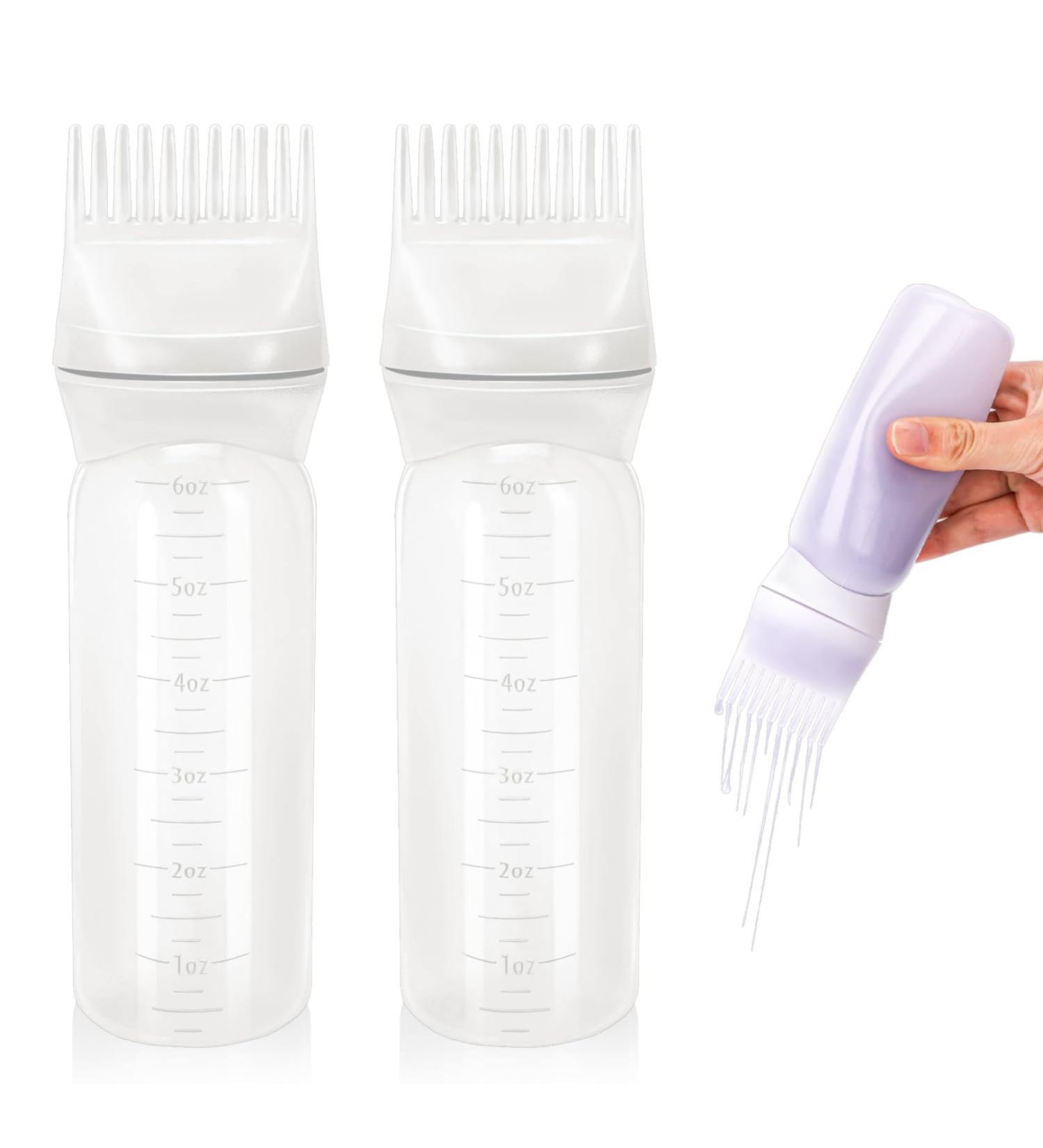 Mozeat 2-Piece Hair Oil Applicator Bottles | 180ml Hair Color & Dye Tools - White - Buy Online on GoSupps.com