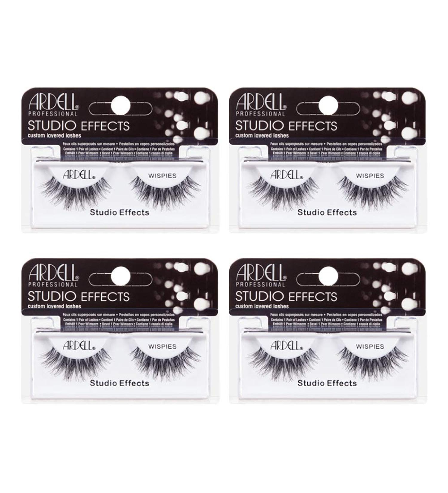 Ardell Studio Effects Wispies Black 4 Pack - 4 Pairs of Dramatic False Eyelashes - Buy Online on GoSupps.com
