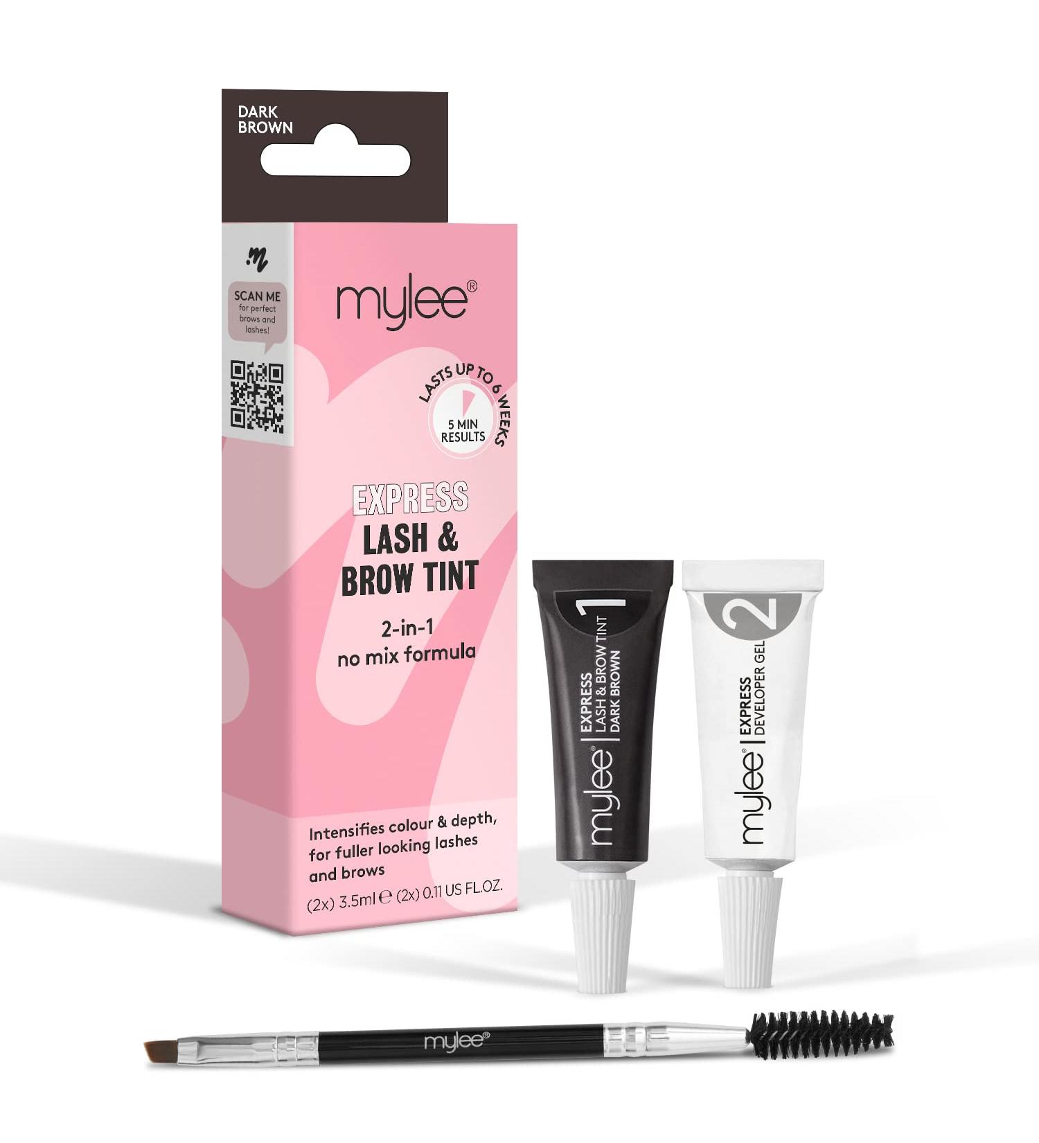 Mylee Express Lash & Brow Kit 2 in 1 Tint + Developer Gel - Dark Brown - Buy Online on GoSupps.com