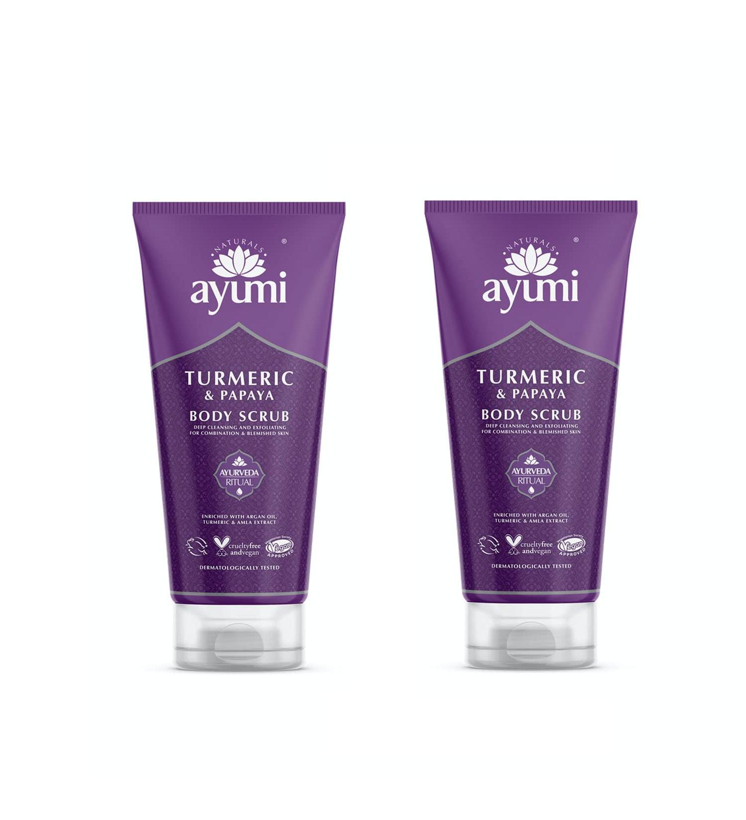 Ayumi Turmeric & Bergamot Body Scrub | Vegan Cruelty-Free 2 x 200ml - International Shipping Available - Buy Online on GoSupps.com