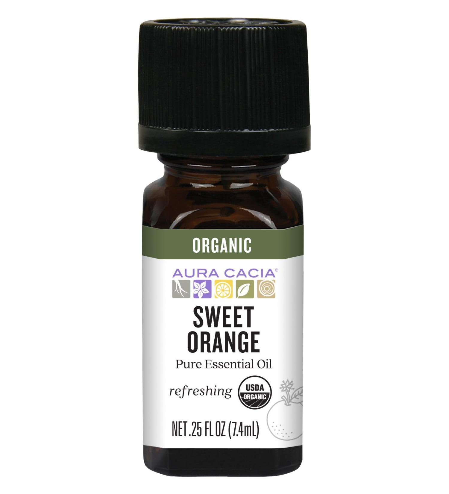 Buy Aura Cacia Organic Sweet Orange Essential Oil (0.25 fl. oz.) - Natural Aromatherapy for Wellness & Relaxation | International Shipping Available - Buy Online on GoSupps.com