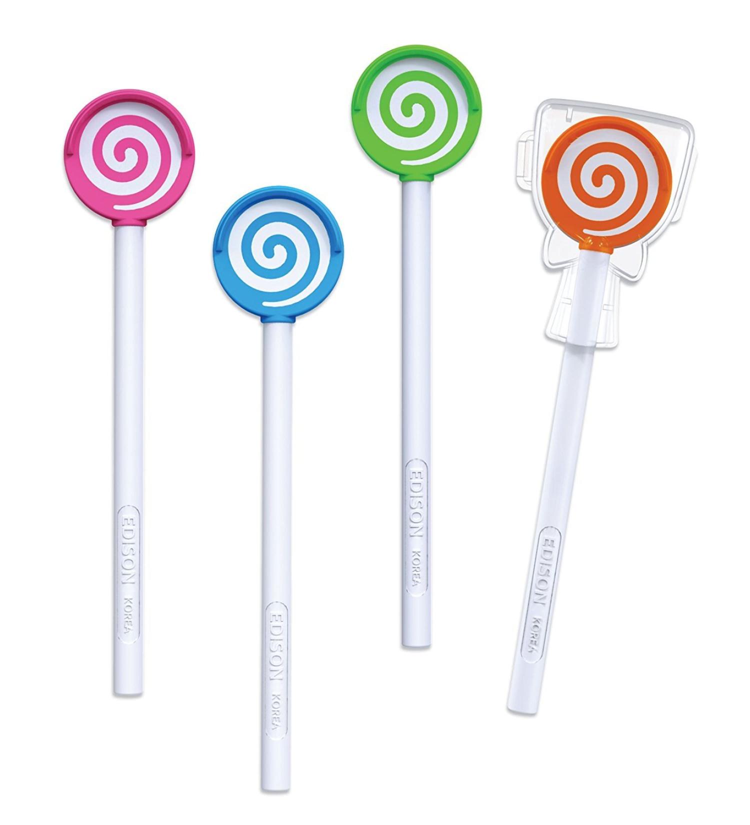 Edison Lollipop Tongue Cleaner Scraper for Kids  4pcs(Color-Random)