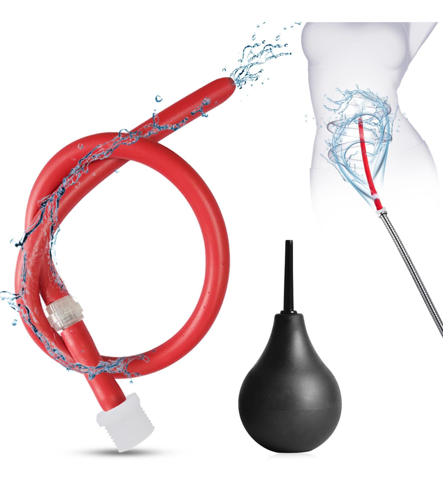 2023 New 500mm Analdusche & Enema for Intestinal Cleaning | Anal Shower with Valve | Red Klistier for Men & Women - Buy Online on GoSupps.com