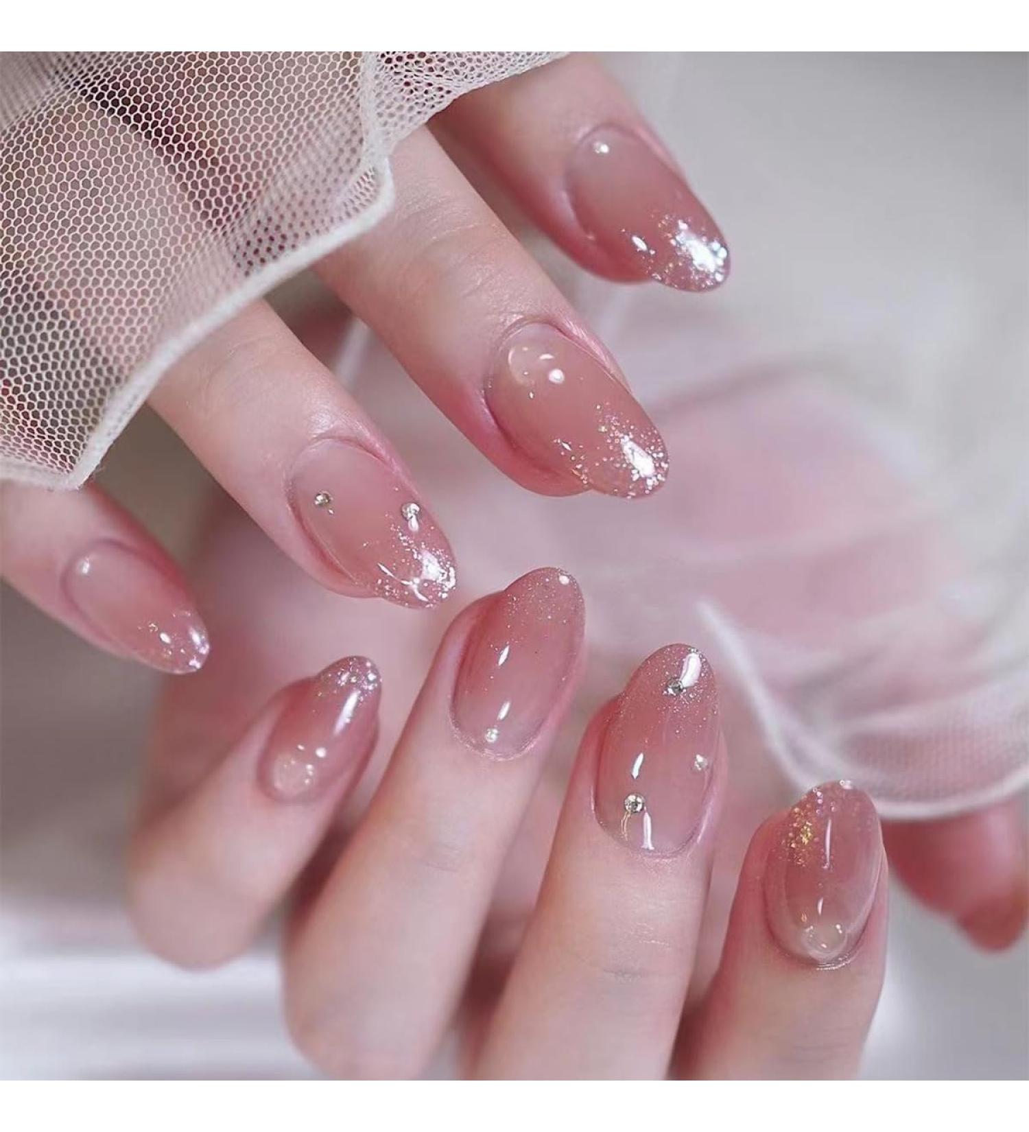 French Tip Press on Nails - Oval Short False Nails Press On Nails with Nail Tips press on nails Acrylic False Nails Cute Artificial Nails - Buy Online on GoSupps.com