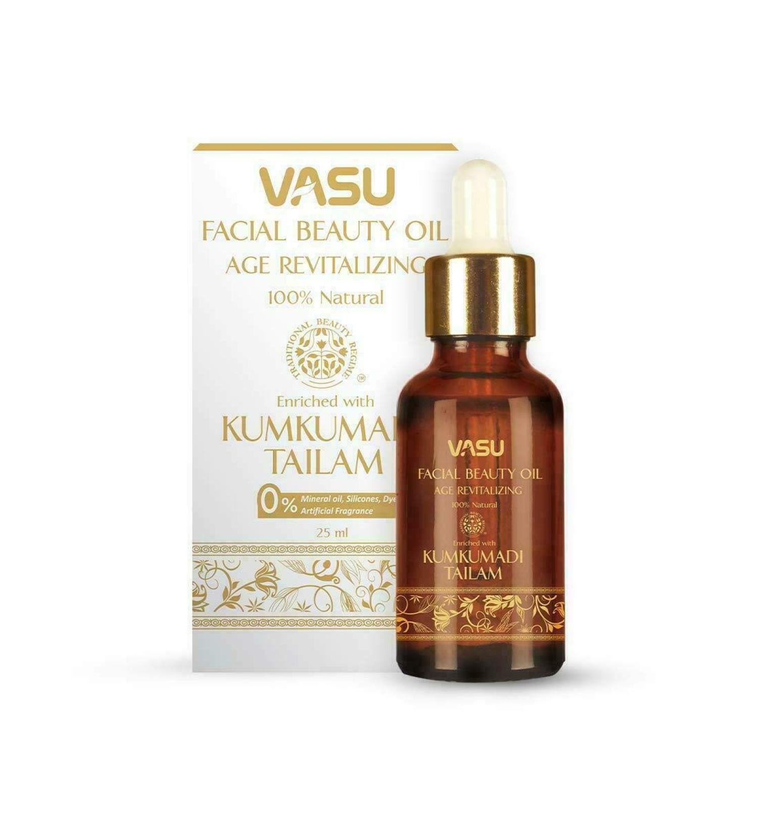 MIRSSA Vasu Age Revitalizing Facial Beauty Oil Enriched with Kumkumadi Oil gives Radiant Skin Clinically Proven Actives 25ml - Buy Online on GoSupps.com