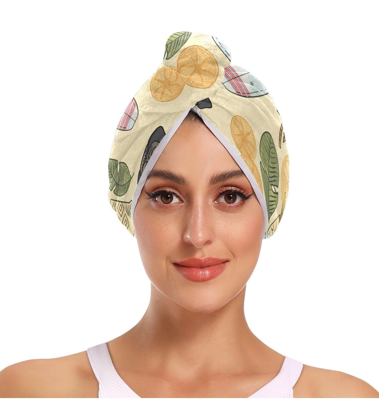 Beach Pug Hair Towel 2 Pack - Super Absorbent Quick Dry Hair Turbans for Women & Girls | Perfect for Easy Hair Drying - Buy Online on GoSupps.com