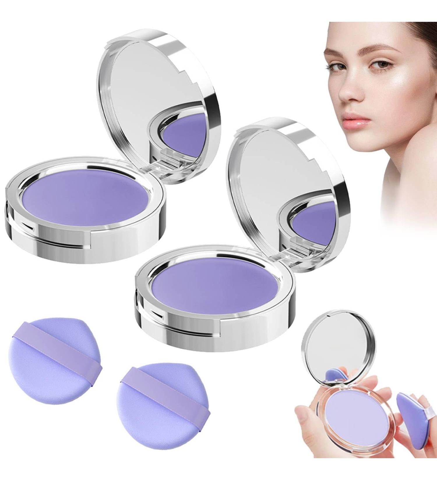 2 Pieces Lavender Matte Powder Pressed Face Powder Lavender Matte Oil Control Blurred Oil Control Powder with Mini Powder Puff Long-Lasting Oil Control Makeup - Buy Online on GoSupps.com