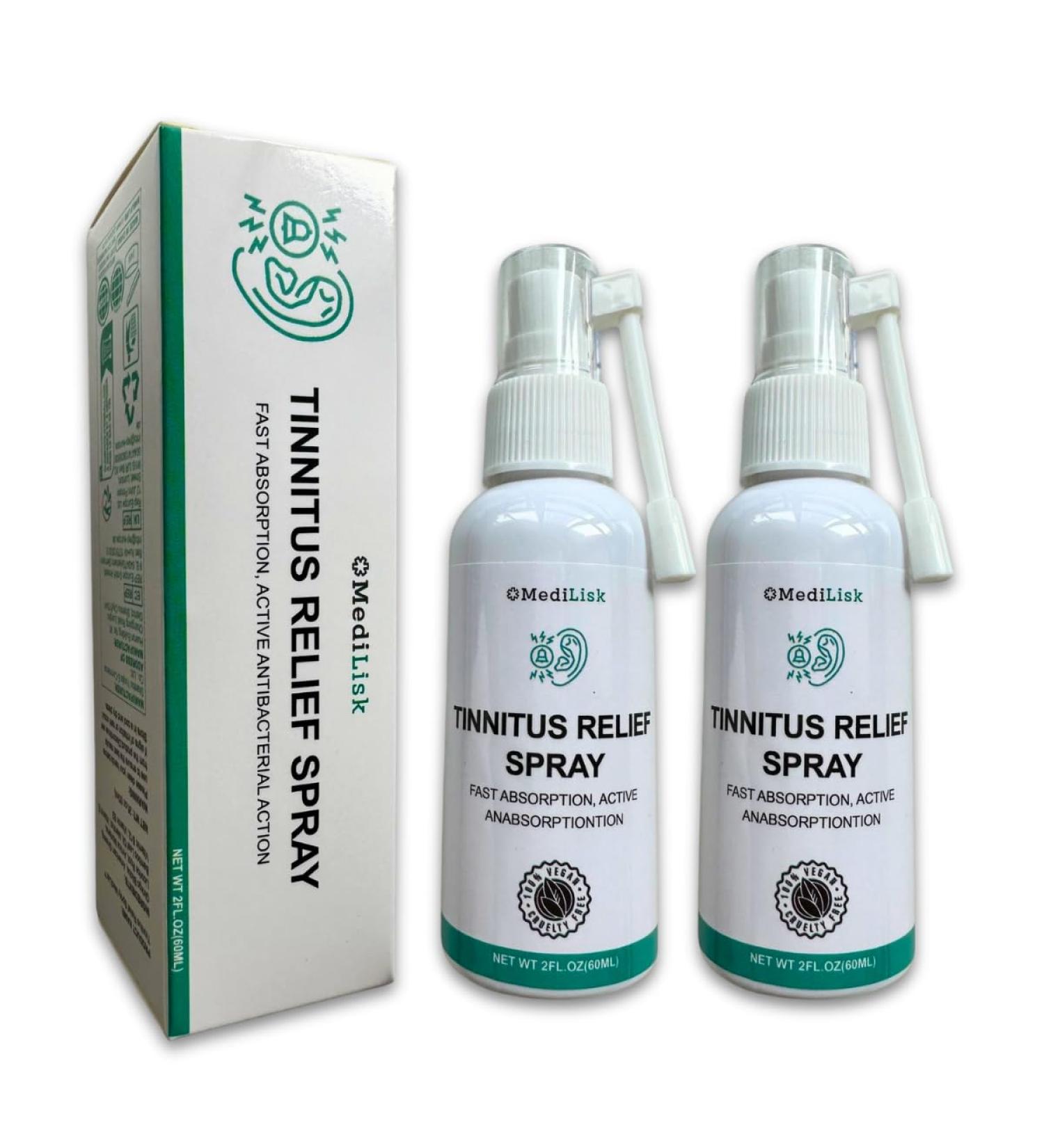 Tinnitus Relief Spray - Natural Herbal Blend Reduce Ear Noise Non-Steroidal & Chemical-Free | Pack of 2 - 1 Fl Oz Each - International Shipping - Buy Online on GoSupps.com