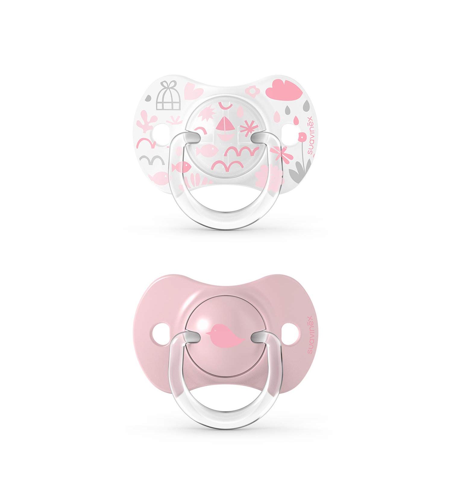 Suavinex 2 Pack Pacifiers for Babies 0-6 Months - Symmetrical Silicone Design - Pink - SX Pro - Buy Online on GoSupps.com