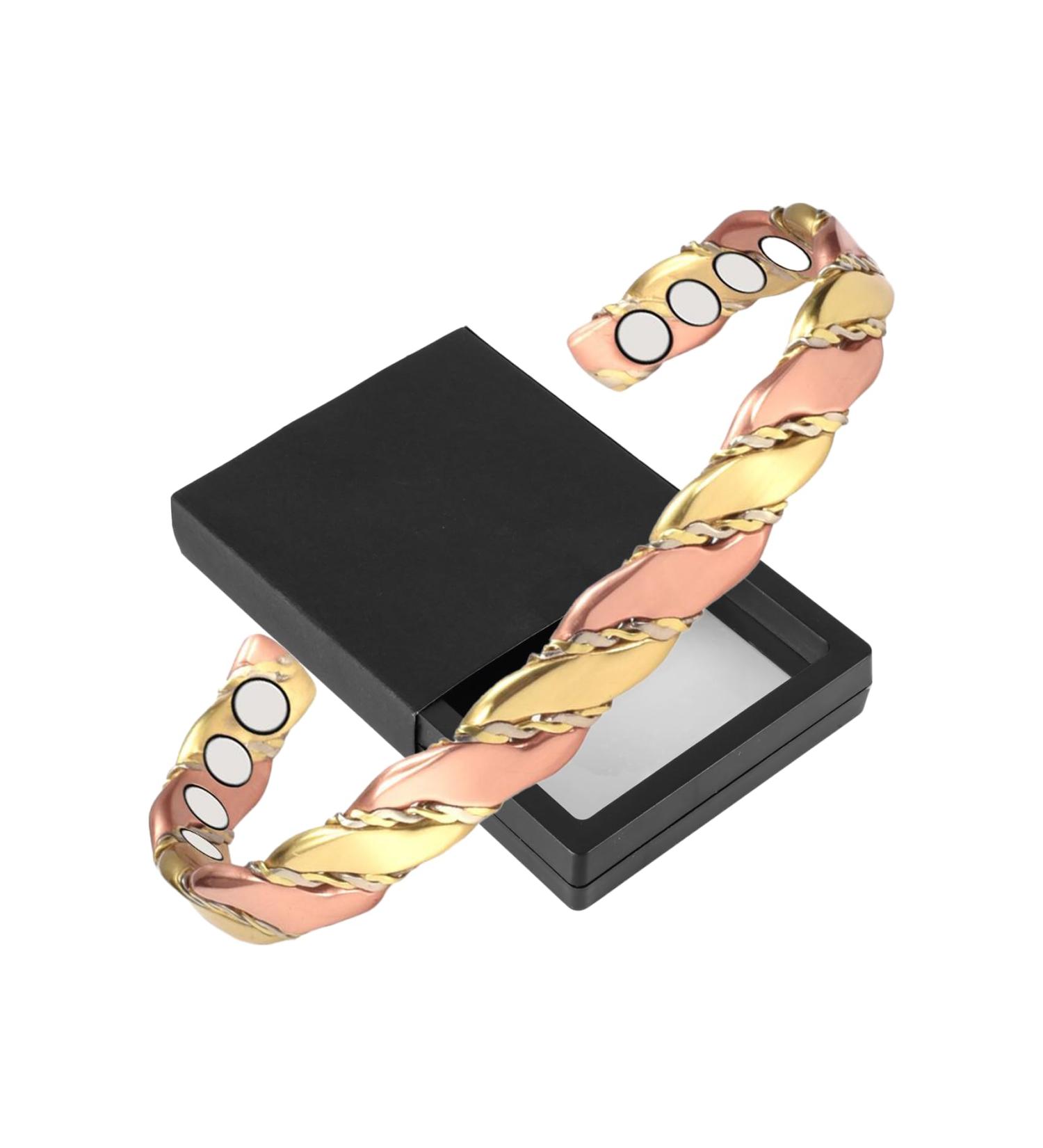 Triple Magnetic Copper Bracelet for Women - Arthritis Pain Relief & Healing Therapy - Adjustable Unisex Design - Buy Online on GoSupps.com