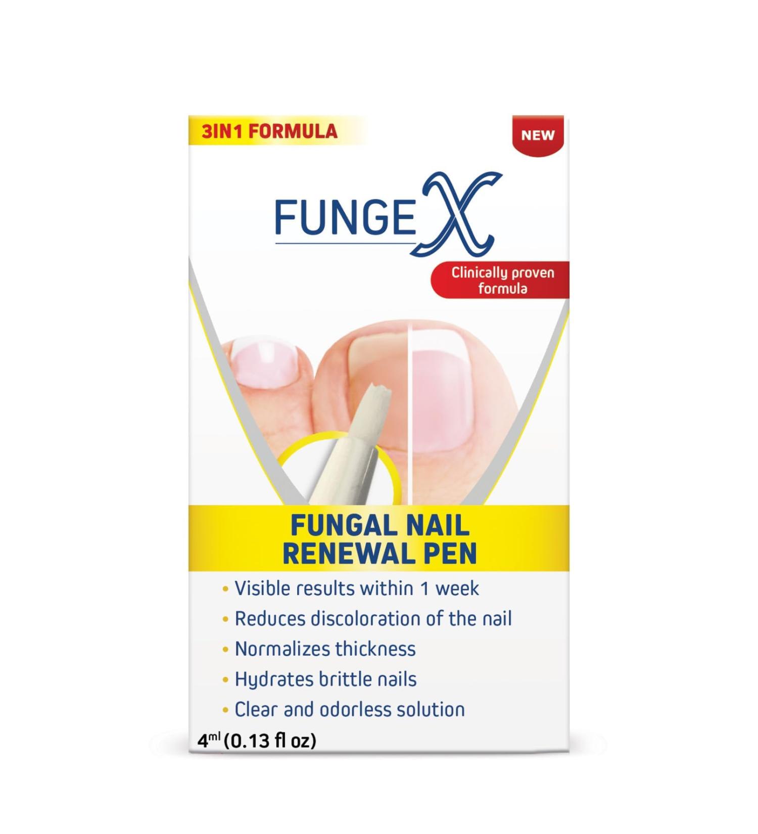 FungeX Nail Renewal Pen Reduce Nail Discoloration Normalize Toenail Thickness & Hydrate Brittle Nails with Clear Odorless Solution - International Shipping Available - Buy Online on GoSupps.com