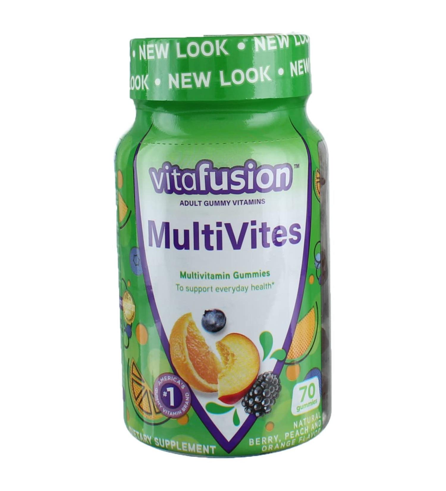 VitaFusion MultiVites Complete Multivitamin Gummies - Natural Berry, Peach & Orange - 70 Count - Buy Online on GoSupps.com