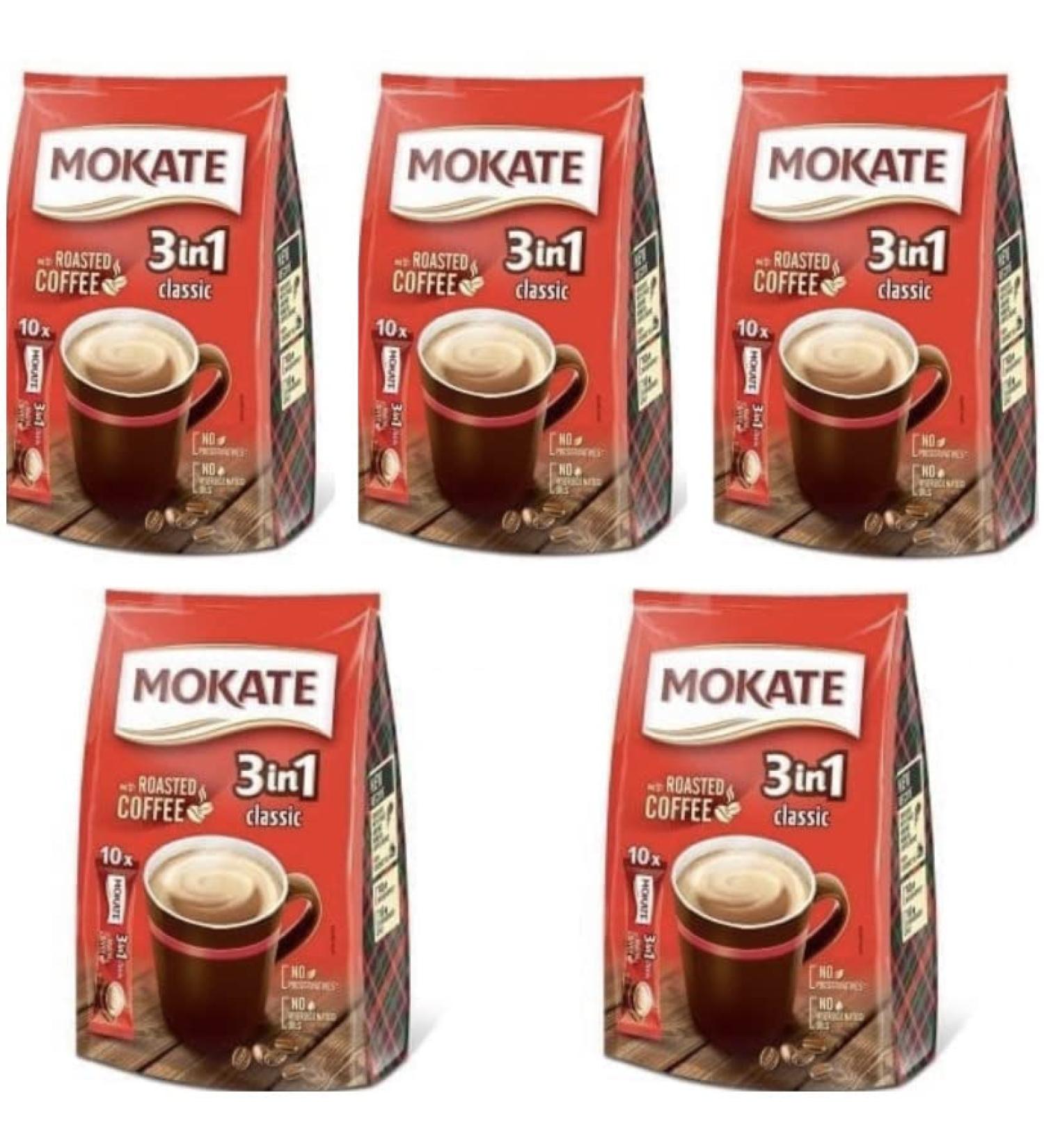 Mokate 3in1 Classic Roasted Coffee 5 x 10 sticks x17g sachets - Buy Online on GoSupps.com