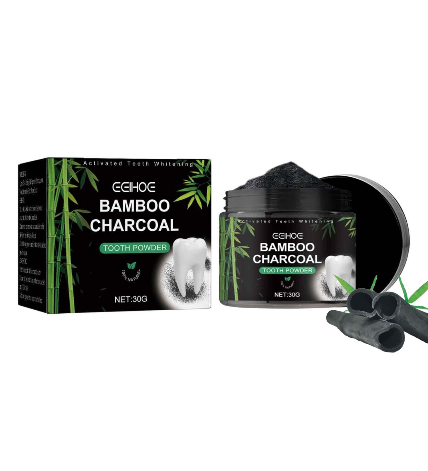 Natural Charcoal Teeth Whitening Powder | Activated Carbon for Stain Removal & Fresh Breath - Buy Online on GoSupps.com