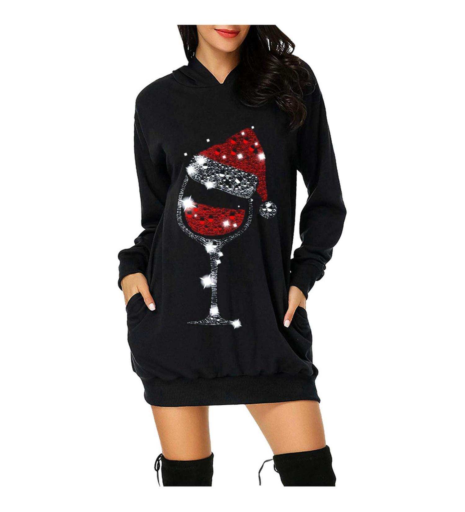 Stylish Christmas Dress & Hoodie for Women | Winter Party A-Line & Long-Sleeved Styles - Buy Online on GoSupps.com