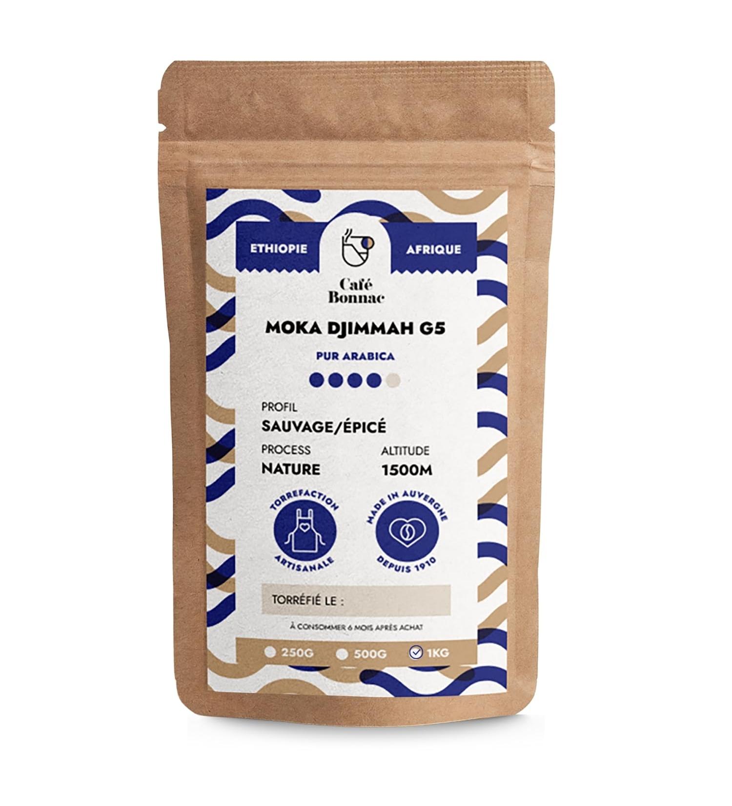  cafe bonnac Bonnac Coffee Ground Ethiopian Djimmah G5 Coffee 1kg | 100% Traditional Arabica | Bold and Intense Flavor | French Artisan Roasting | Compatible with Filter French Press & Gentle Brewing Methods - Buy Online on GoSupps.com